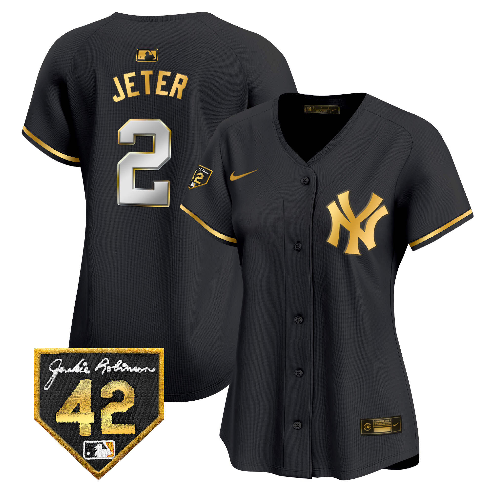 Women's New York Yankees 2024 Jackie Robinson Patch Vapor Premier Limited Jersey - All Stitched
