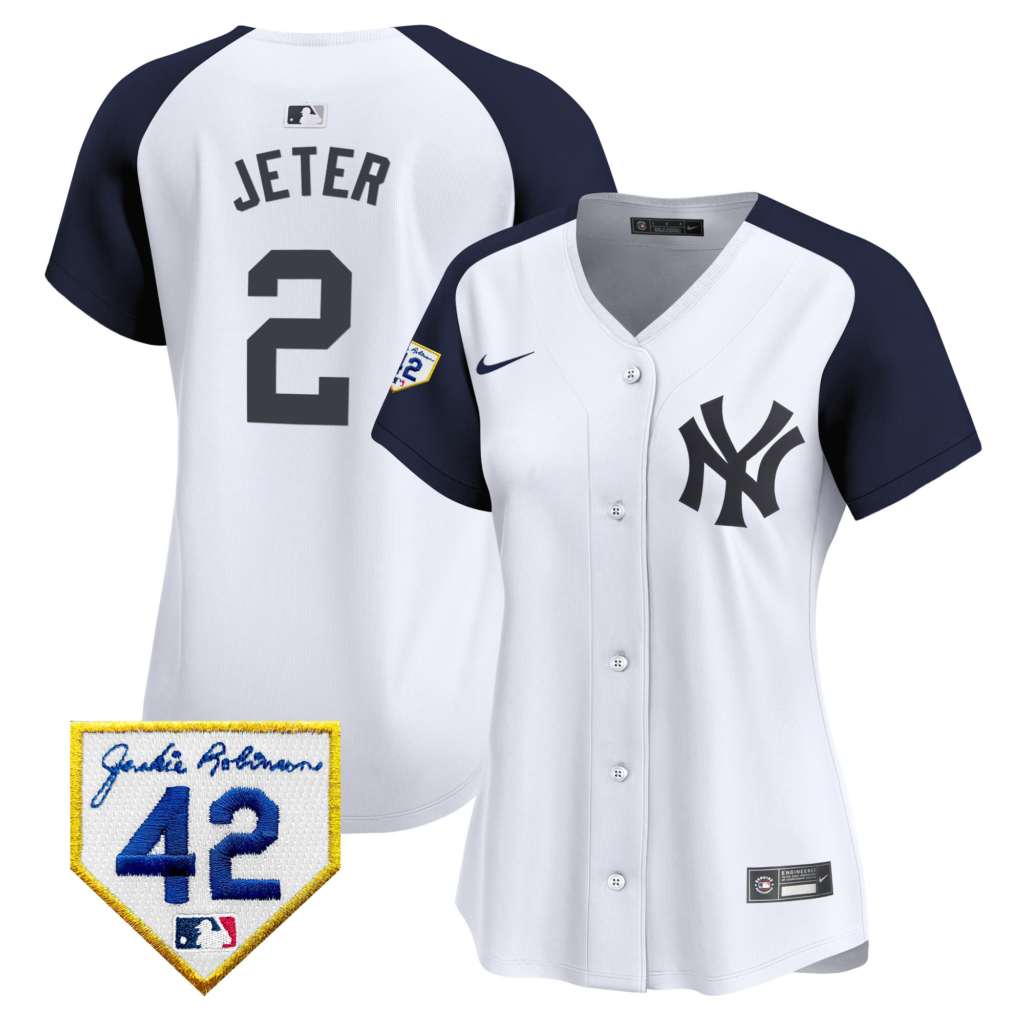 Women's New York Yankees 2024 Jackie Robinson Patch Vapor Premier Limited Jersey - All Stitched
