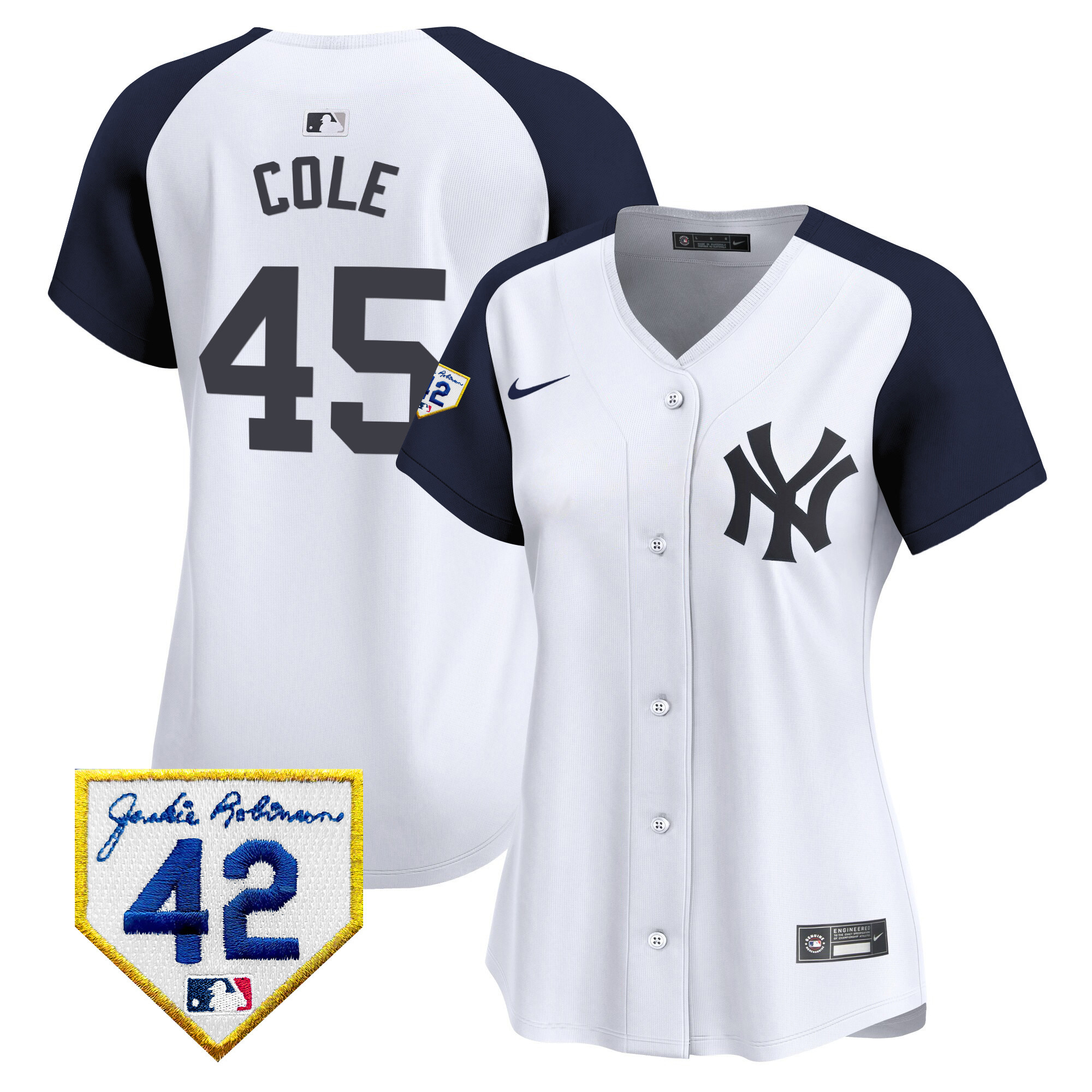 Women's New York Yankees 2024 Jackie Robinson Patch Vapor Premier Limited Jersey - All Stitched