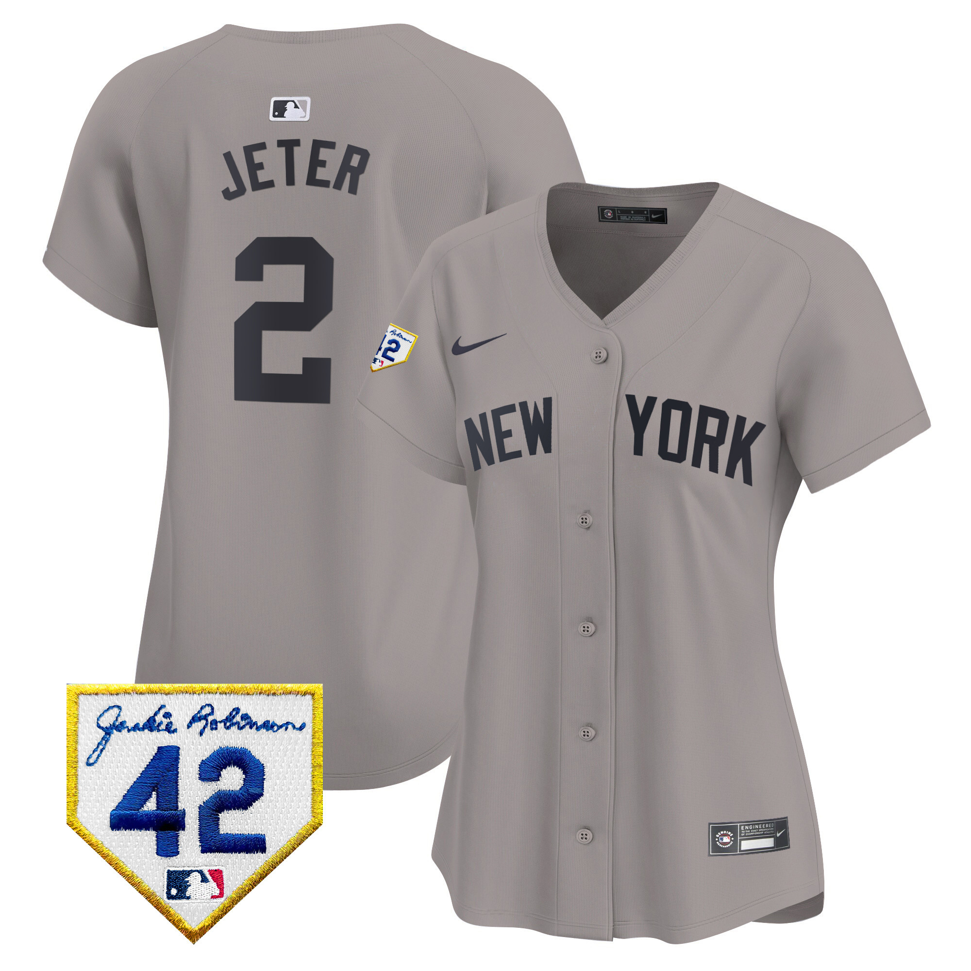 Women's New York Yankees 2024 Jackie Robinson Patch Vapor Premier Limited Jersey - All Stitched