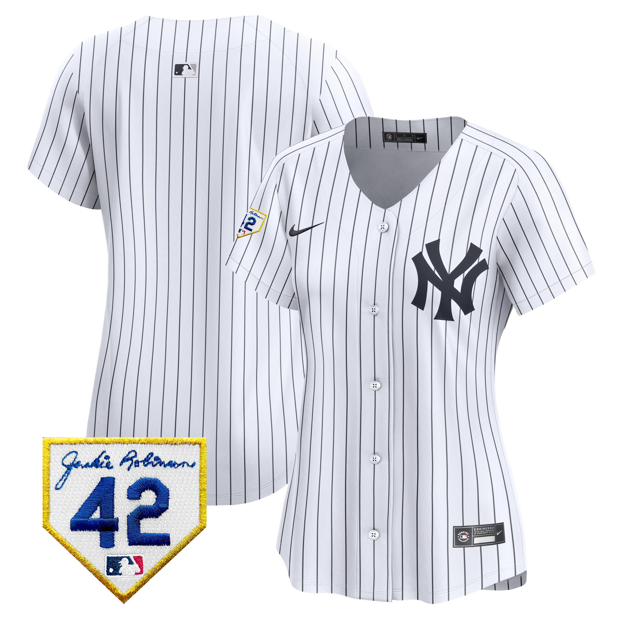 Women's New York Yankees 2024 Jackie Robinson Patch Vapor Premier Limited Jersey - All Stitched
