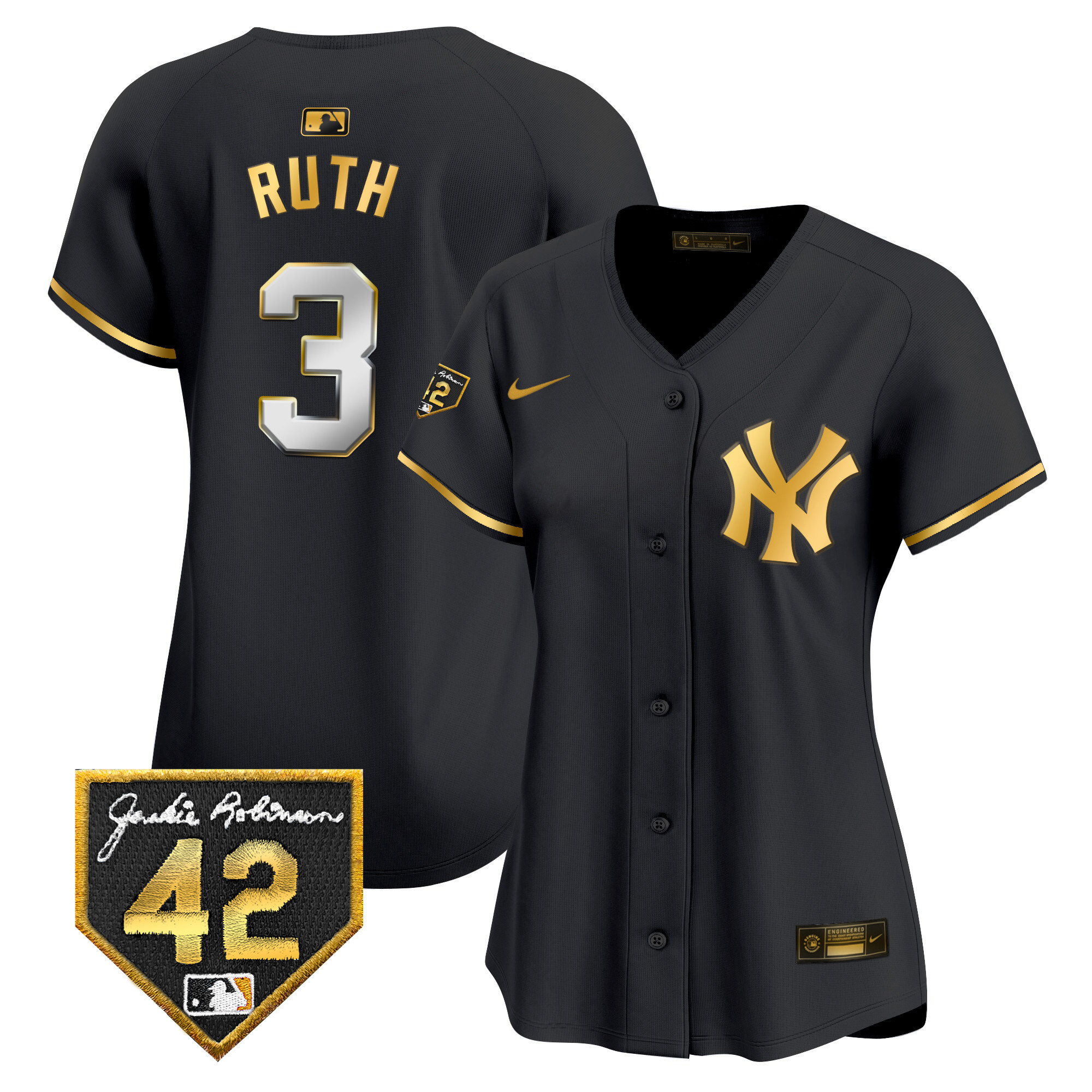 Women's New York Yankees 2024 Jackie Robinson Patch Vapor Premier Limited Jersey - All Stitched