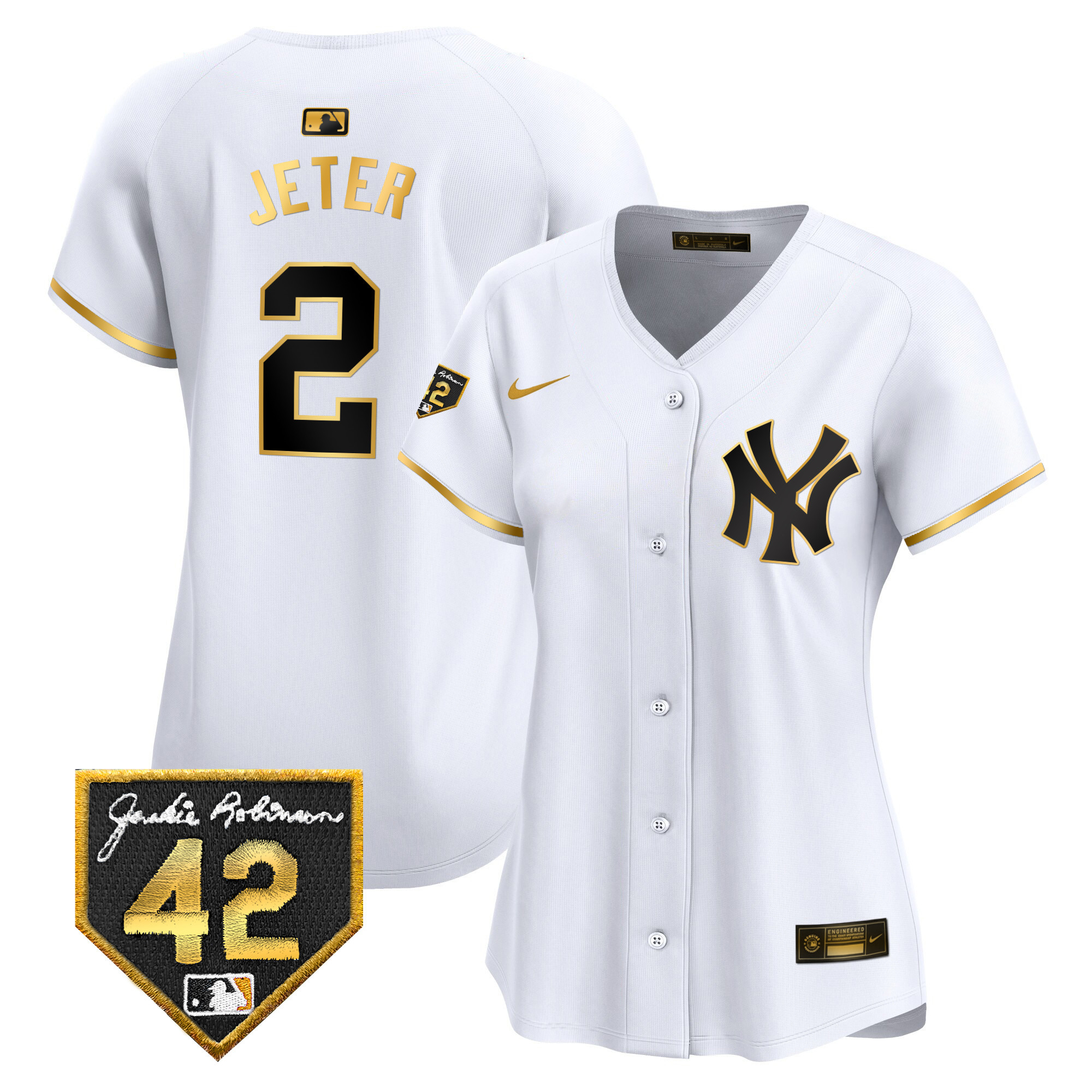 Women's New York Yankees 2024 Jackie Robinson Patch Vapor Premier Limited Jersey - All Stitched