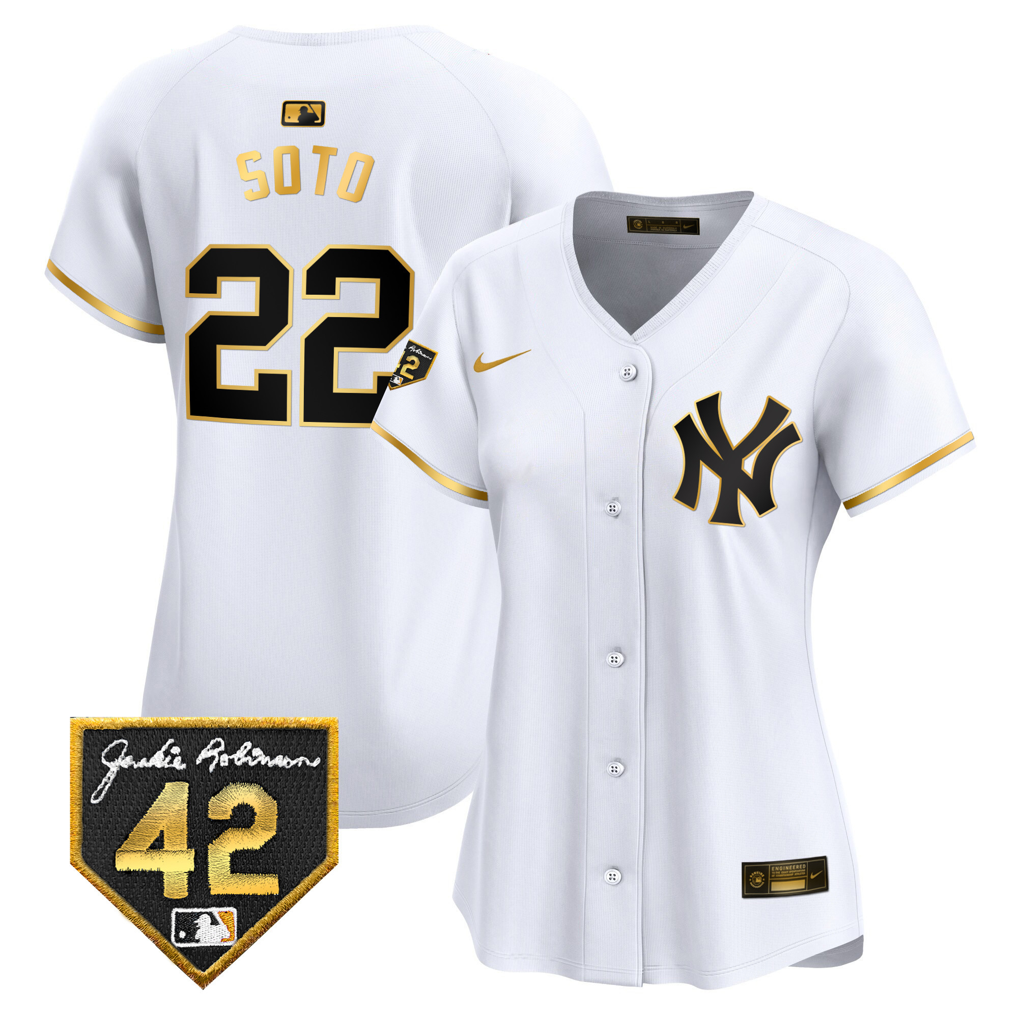 Women's New York Yankees 2024 Jackie Robinson Patch Vapor Premier Limited Jersey - All Stitched