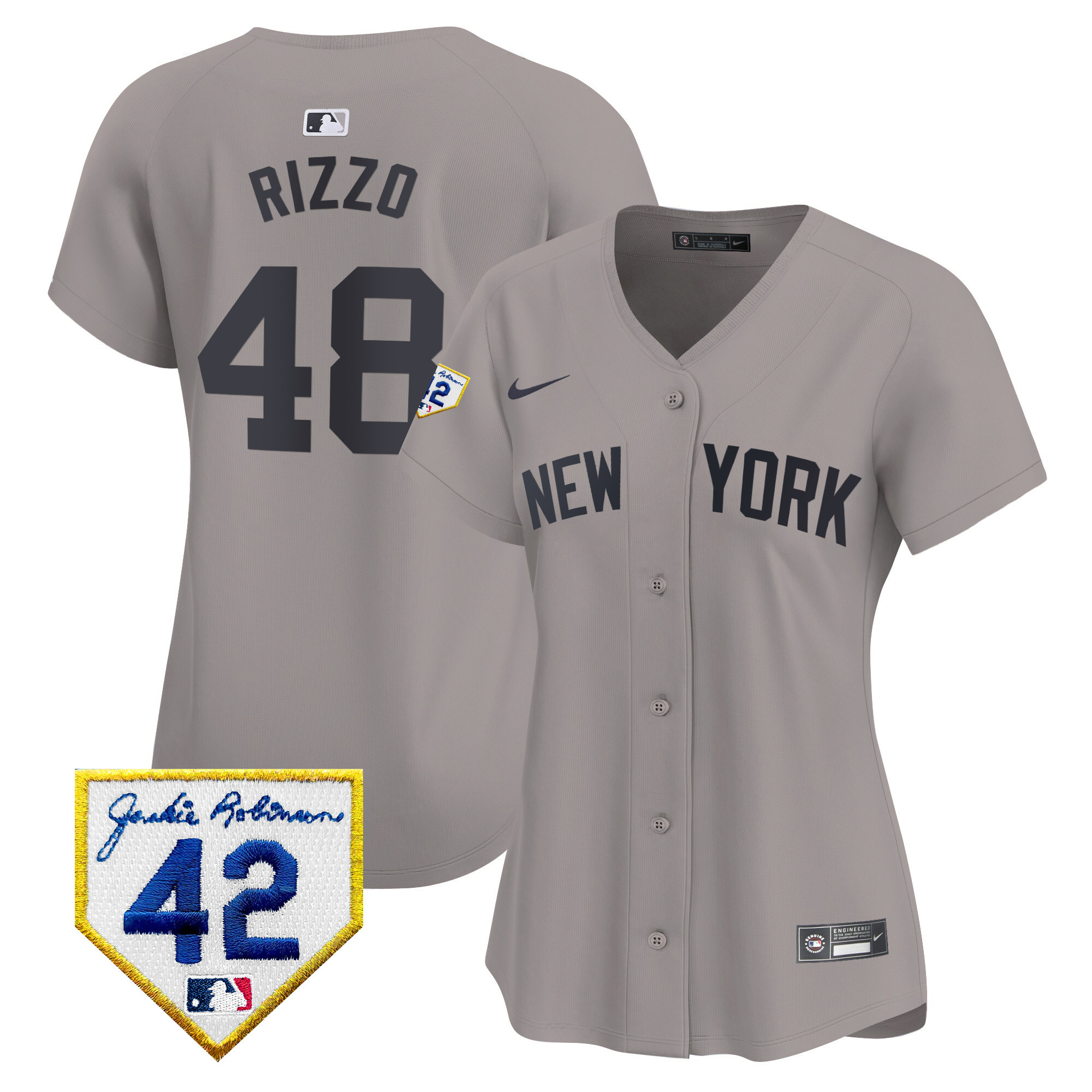 Women's New York Yankees 2024 Jackie Robinson Patch Vapor Premier Limited Jersey - All Stitched