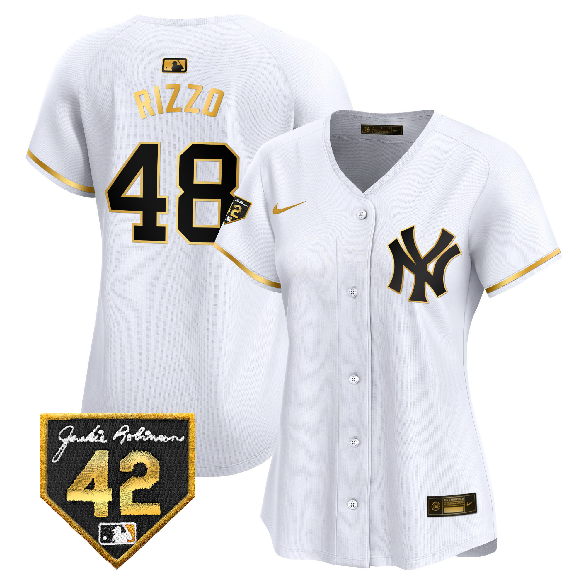 Women's New York Yankees 2024 Jackie Robinson Patch Vapor Premier Limited Jersey - All Stitched
