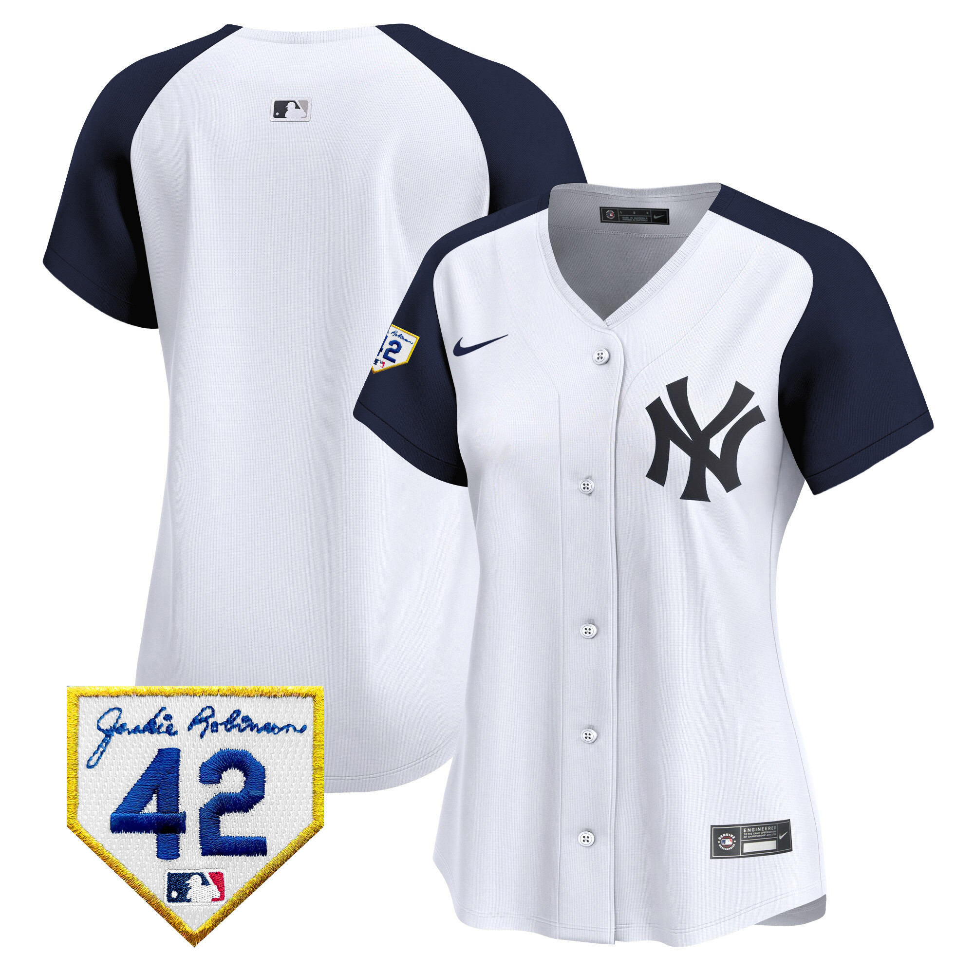 Women's New York Yankees 2024 Jackie Robinson Patch Vapor Premier Limited Jersey - All Stitched