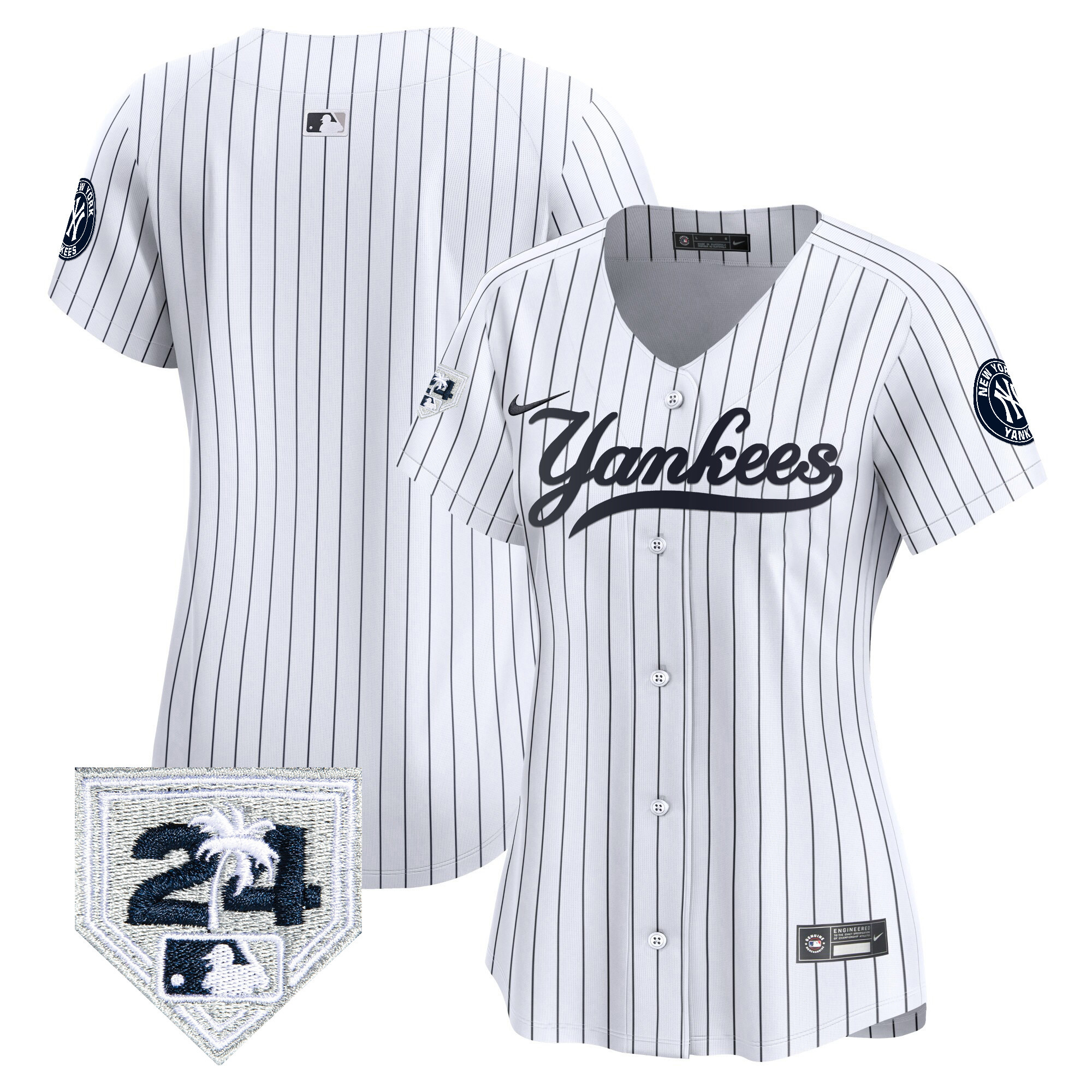 Women's New York Yankees 2024 Spring Training Patch Vapor Premier Limited Jersey V6 - All Stitched