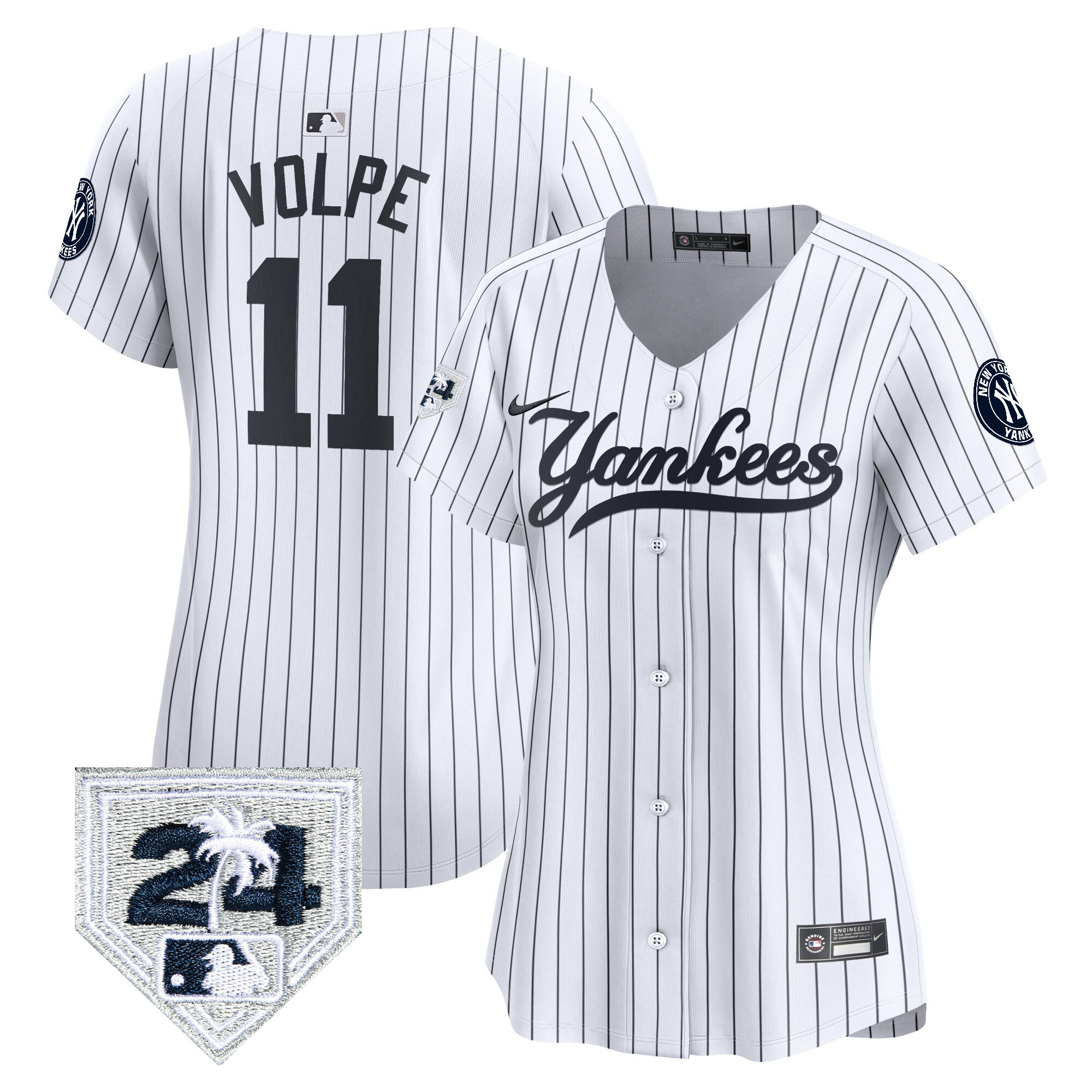 Women's New York Yankees 2024 Spring Training Patch Vapor Premier Limited Jersey V6 - All Stitched