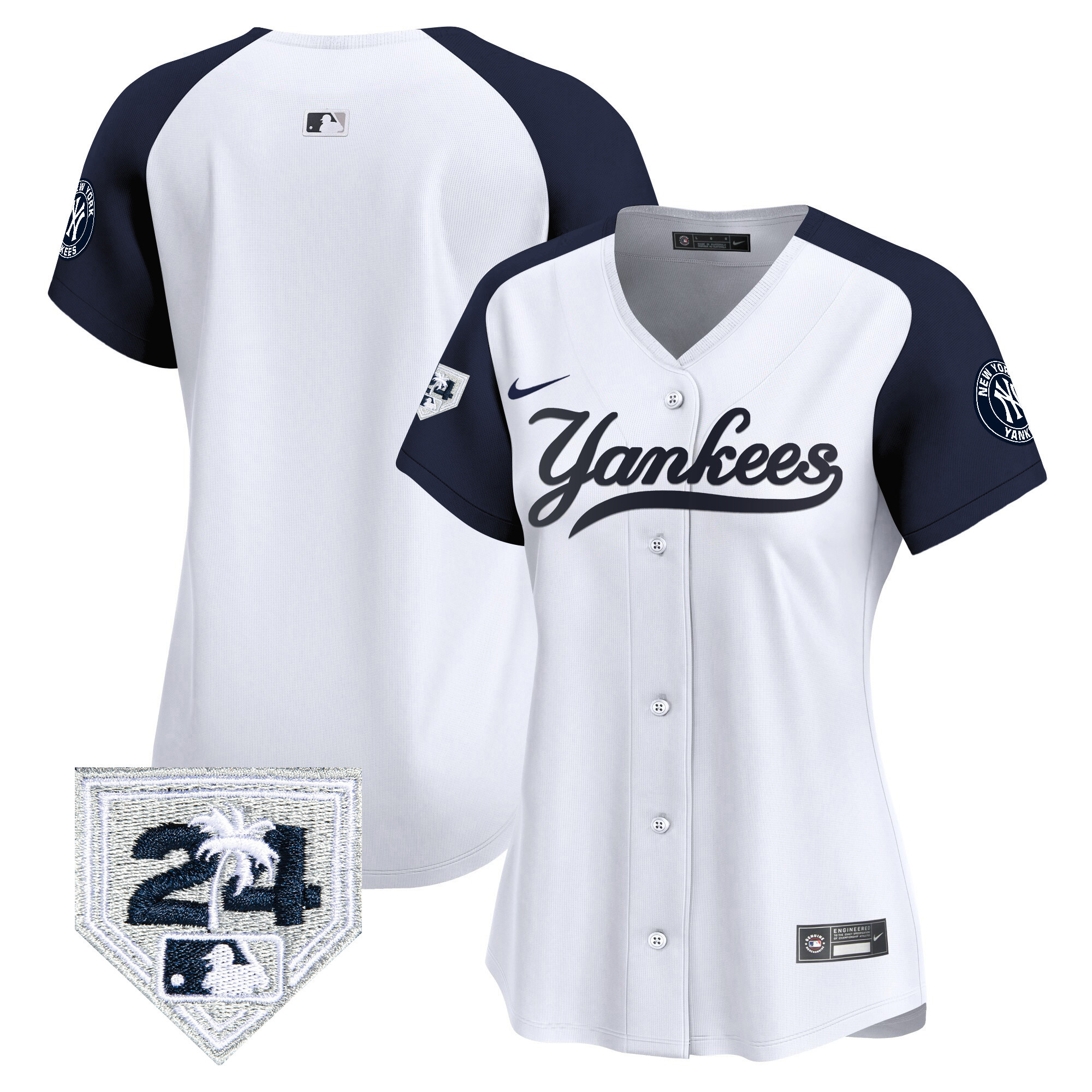 Women's New York Yankees 2024 Spring Training Patch Vapor Premier Limited Jersey V6 - All Stitched