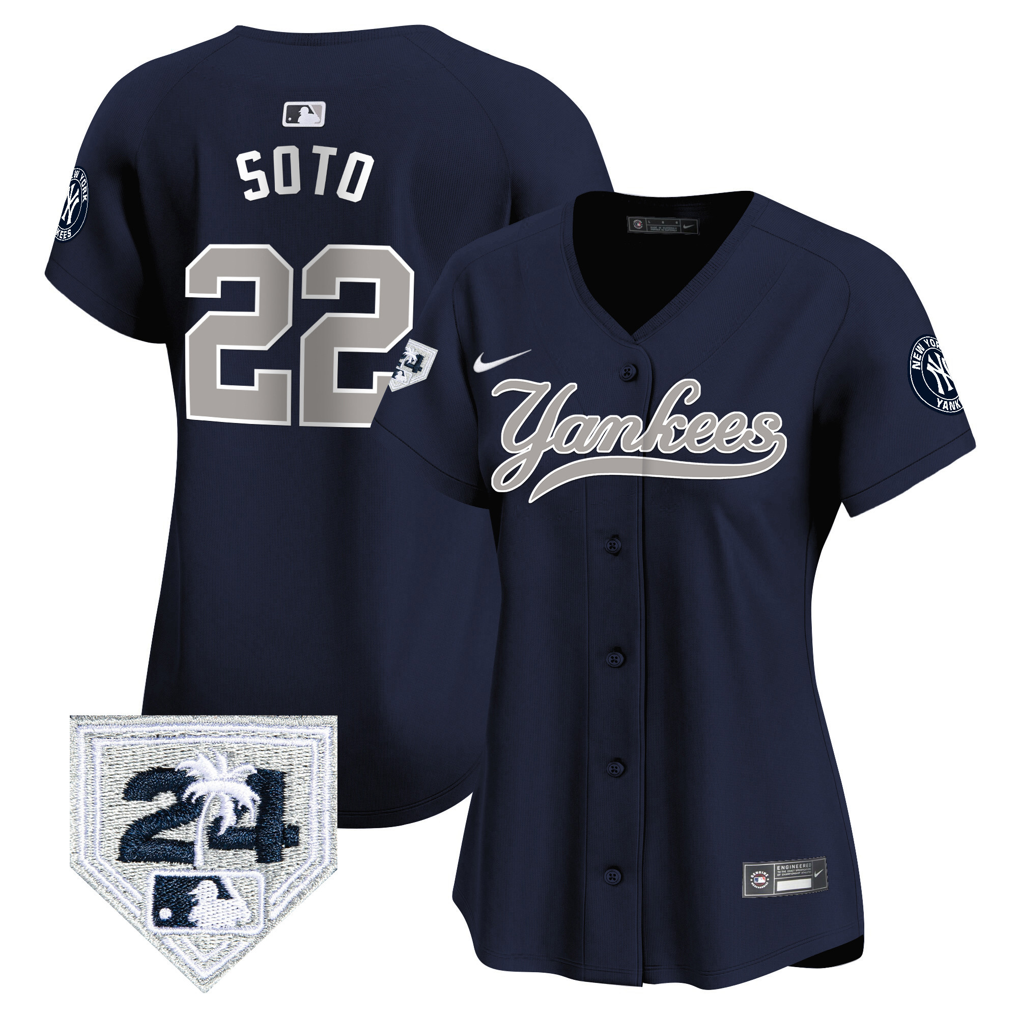 Women's New York Yankees 2024 Spring Training Patch Vapor Premier Limited Jersey V6 - All Stitched