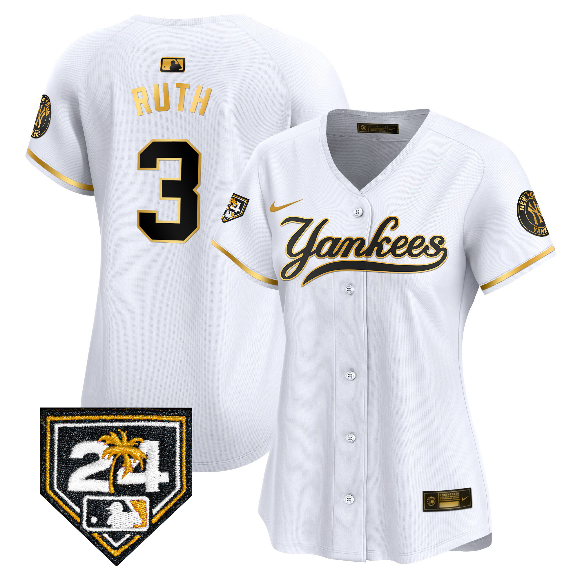Women's New York Yankees 2024 Spring Training Patch Vapor Premier Limited Jersey V6 - All Stitched