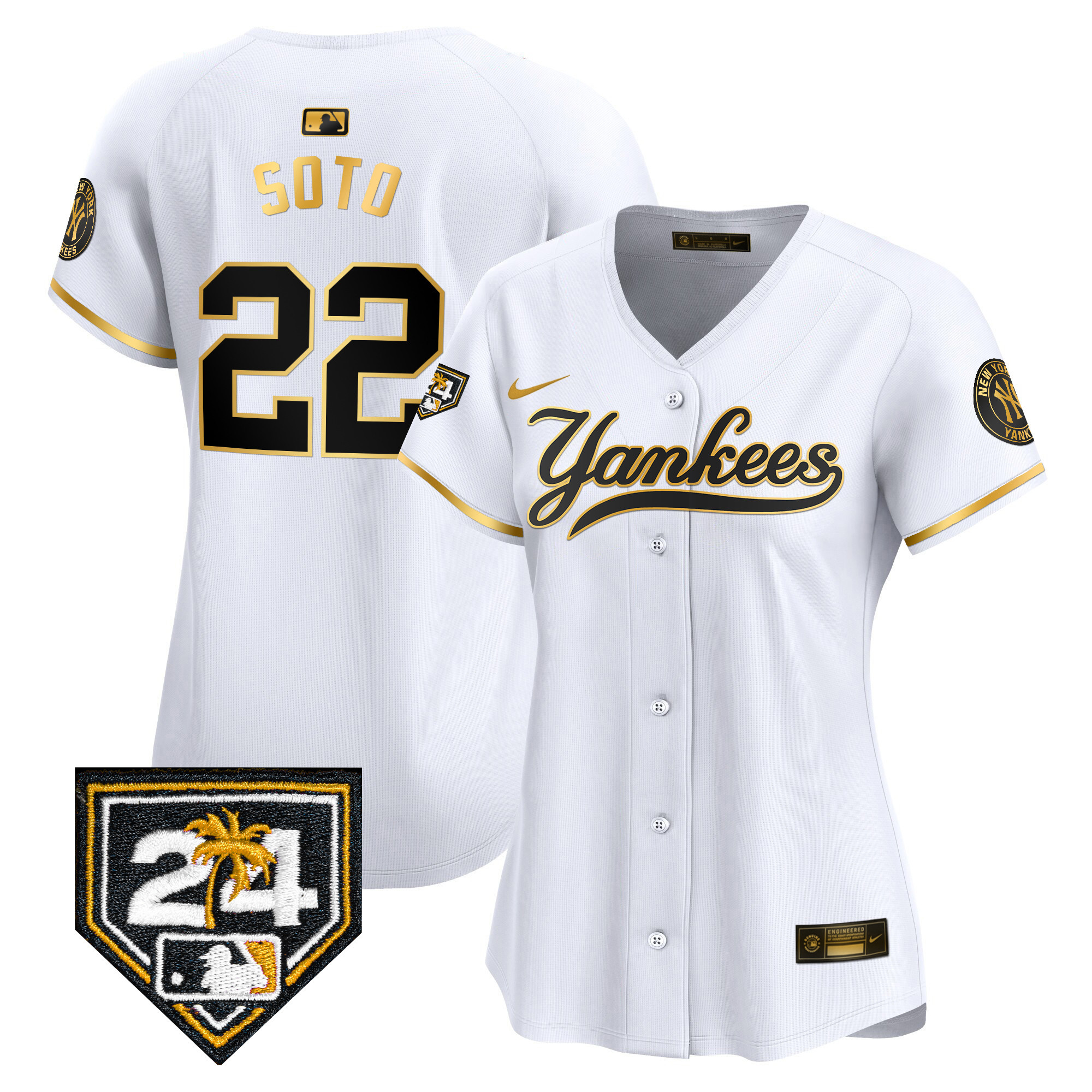 Women's New York Yankees 2024 Spring Training Patch Vapor Premier Limited Jersey V6 - All Stitched