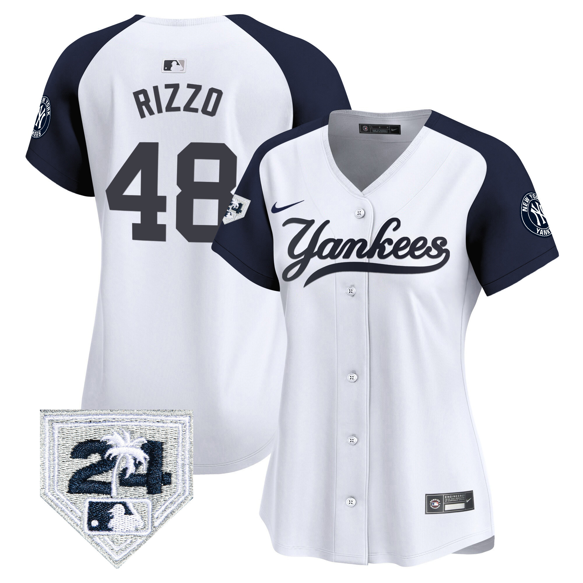 Women's New York Yankees 2024 Spring Training Patch Vapor Premier Limited Jersey V6 - All Stitched