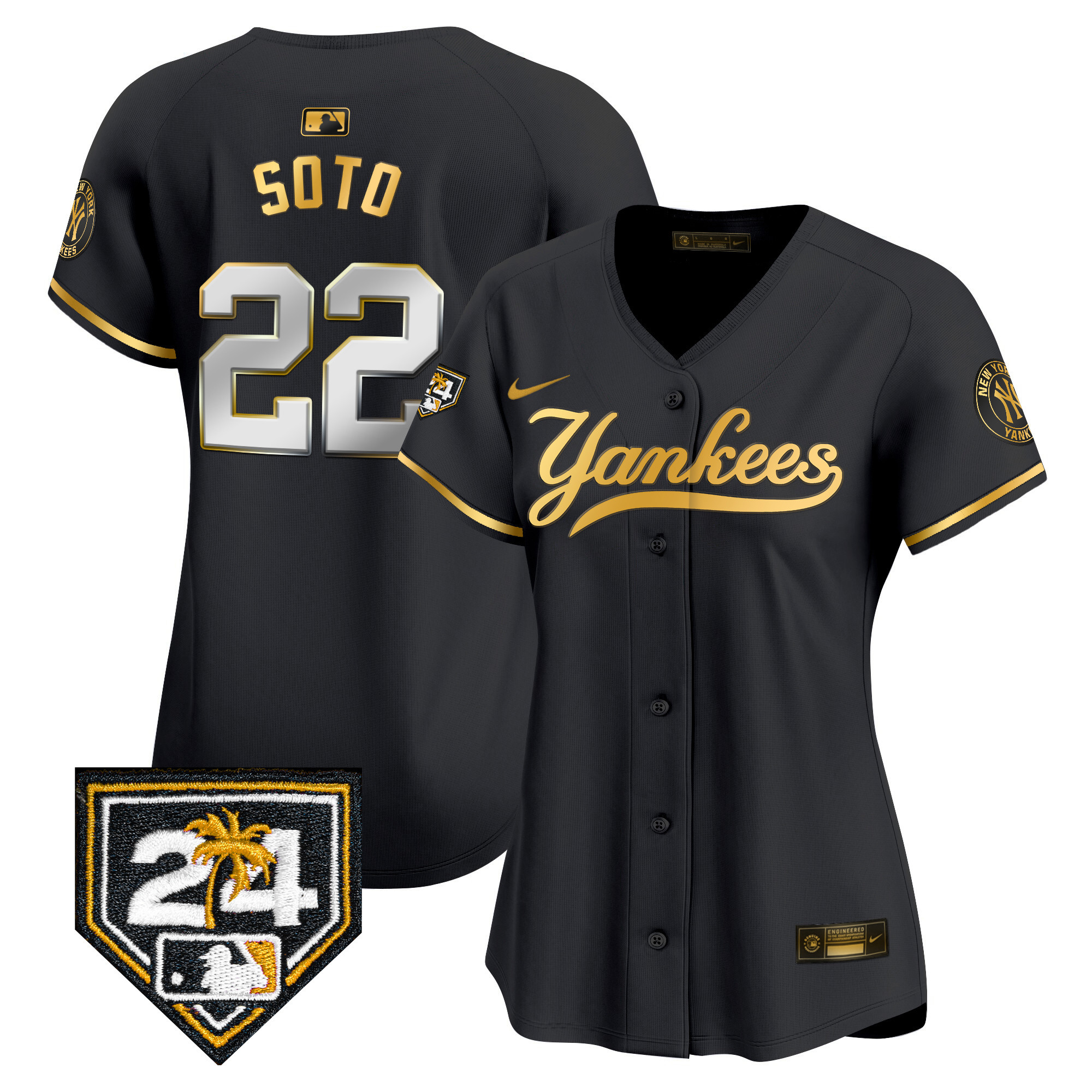 Women's New York Yankees 2024 Spring Training Patch Vapor Premier Limited Jersey V6 - All Stitched