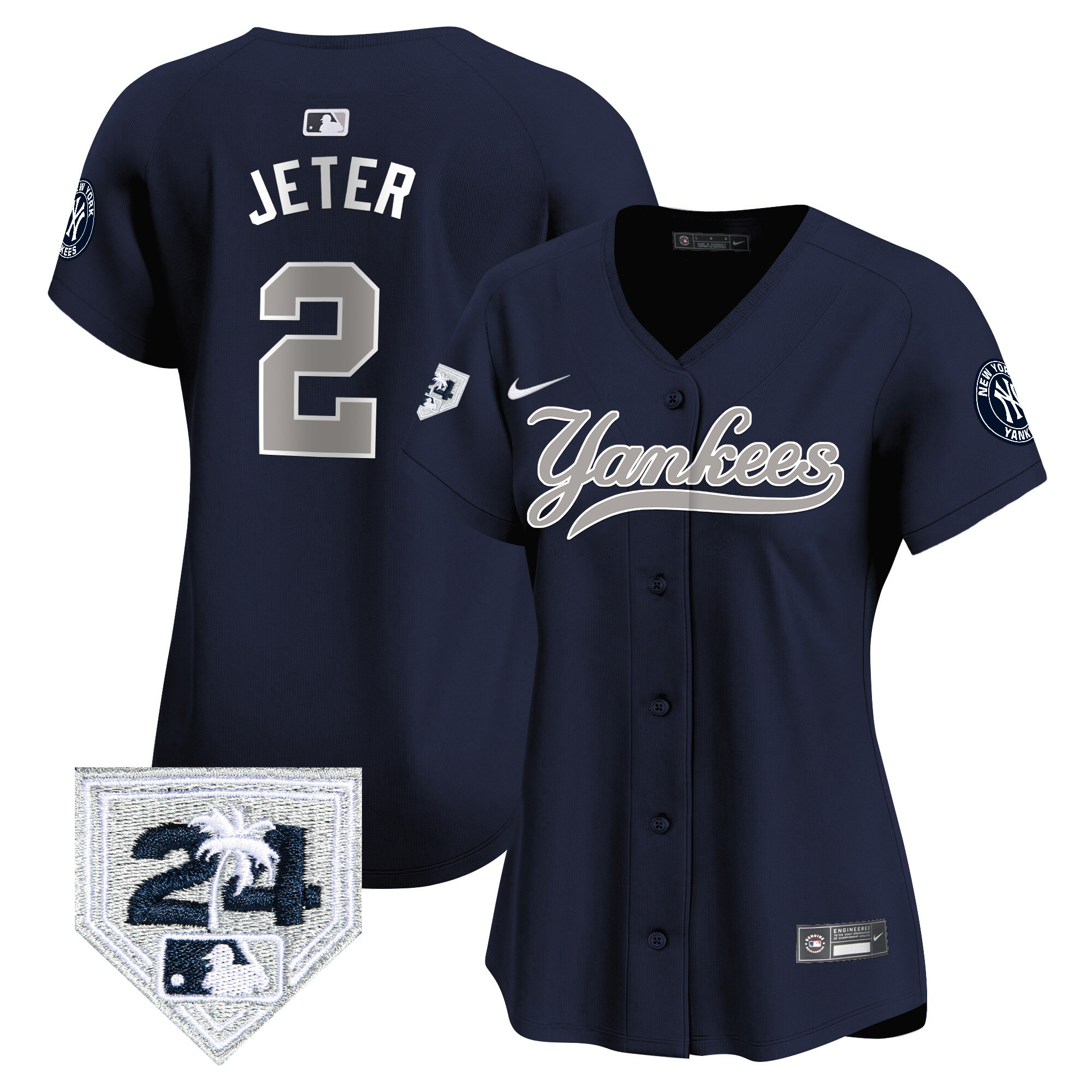 Women's New York Yankees 2024 Spring Training Patch Vapor Premier Limited Jersey V6 - All Stitched