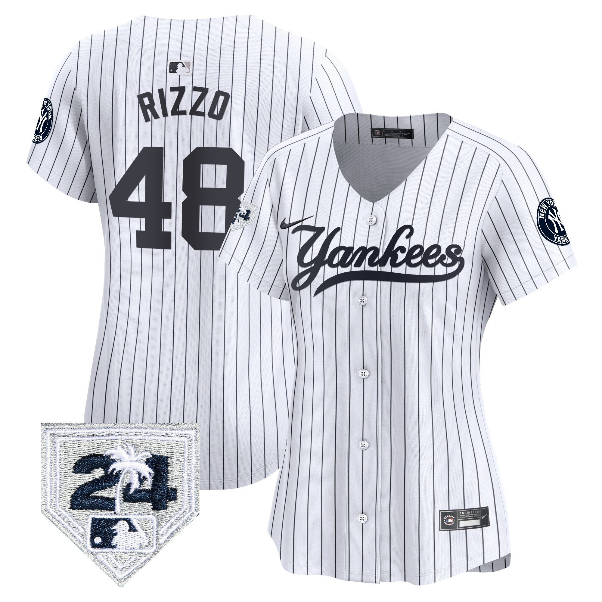Women's New York Yankees 2024 Spring Training Patch Vapor Premier Limited Jersey V6 - All Stitched