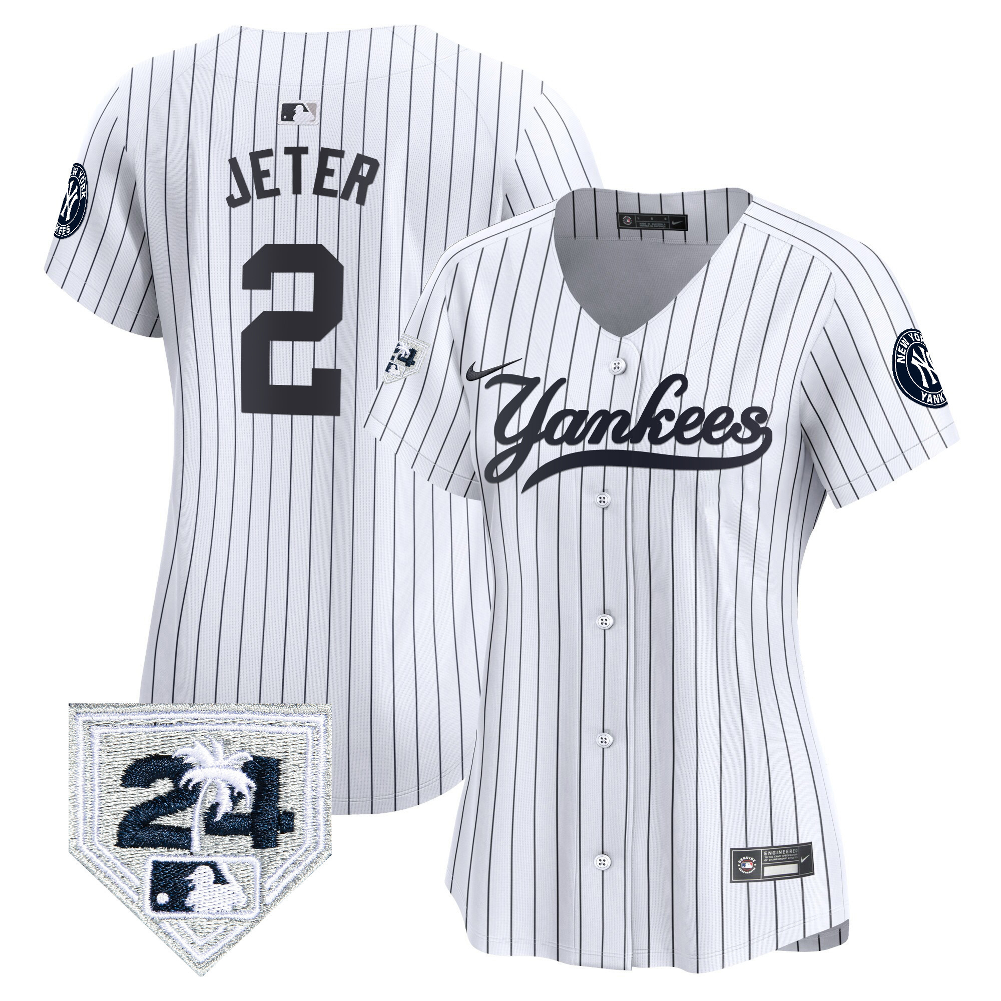 Women's New York Yankees 2024 Spring Training Patch Vapor Premier Limited Jersey V6 - All Stitched