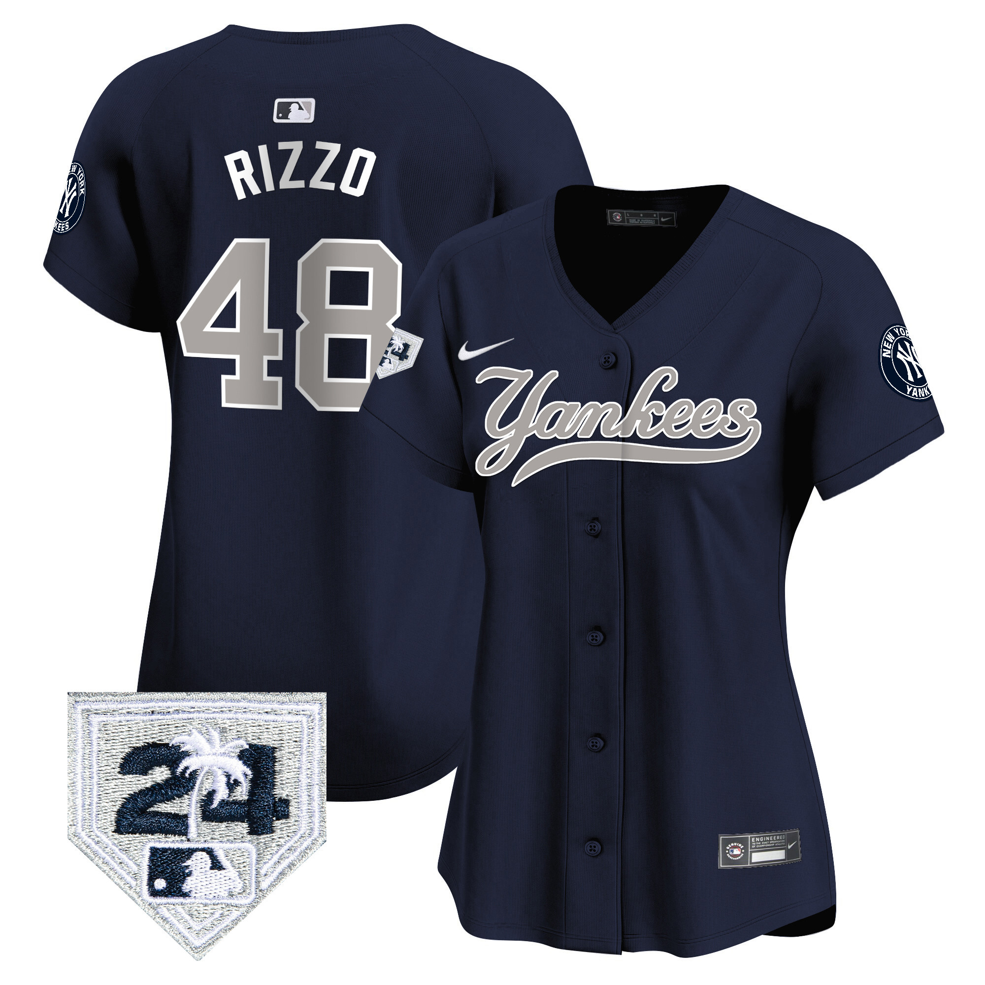 Women's New York Yankees 2024 Spring Training Patch Vapor Premier Limited Jersey V6 - All Stitched