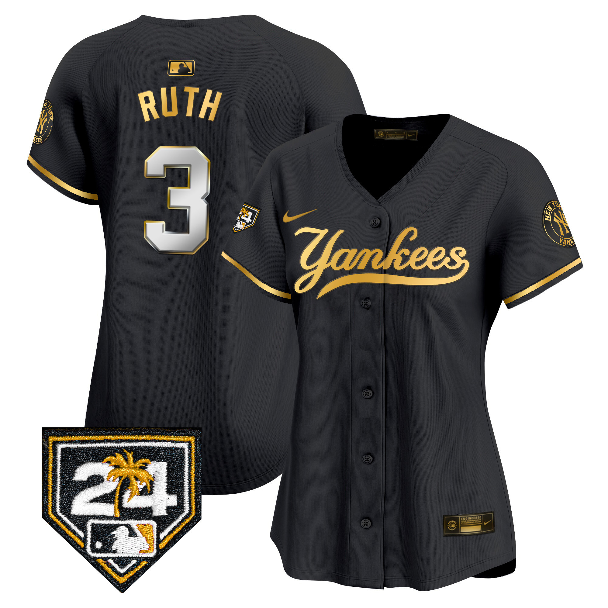 Women's New York Yankees 2024 Spring Training Patch Vapor Premier Limited Jersey V6 - All Stitched