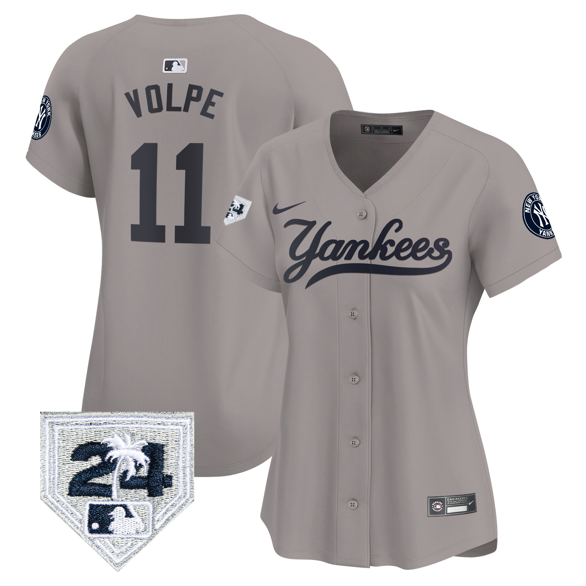 Women's New York Yankees 2024 Spring Training Patch Vapor Premier Limited Jersey V6 - All Stitched