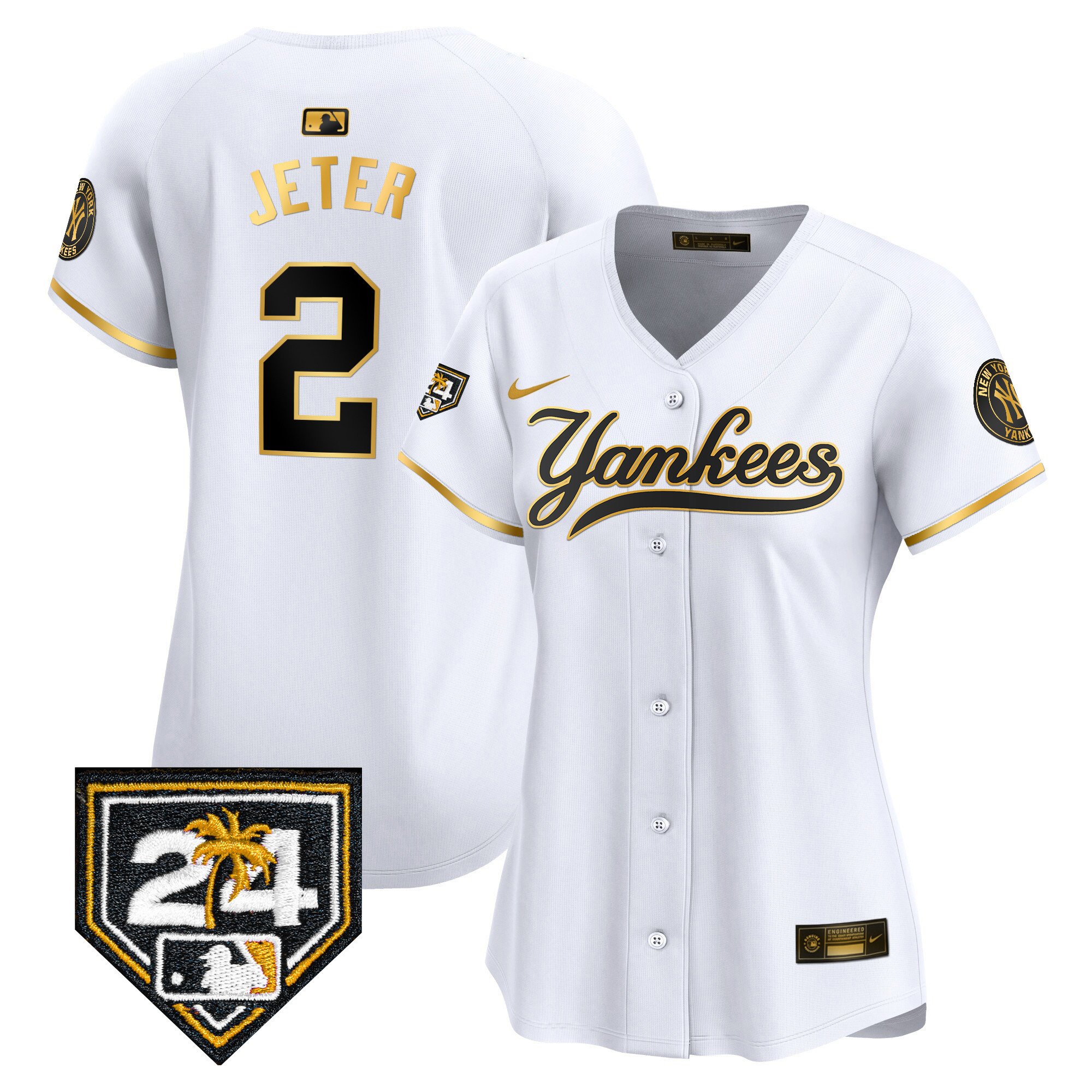 Women's New York Yankees 2024 Spring Training Patch Vapor Premier Limited Jersey V6 - All Stitched