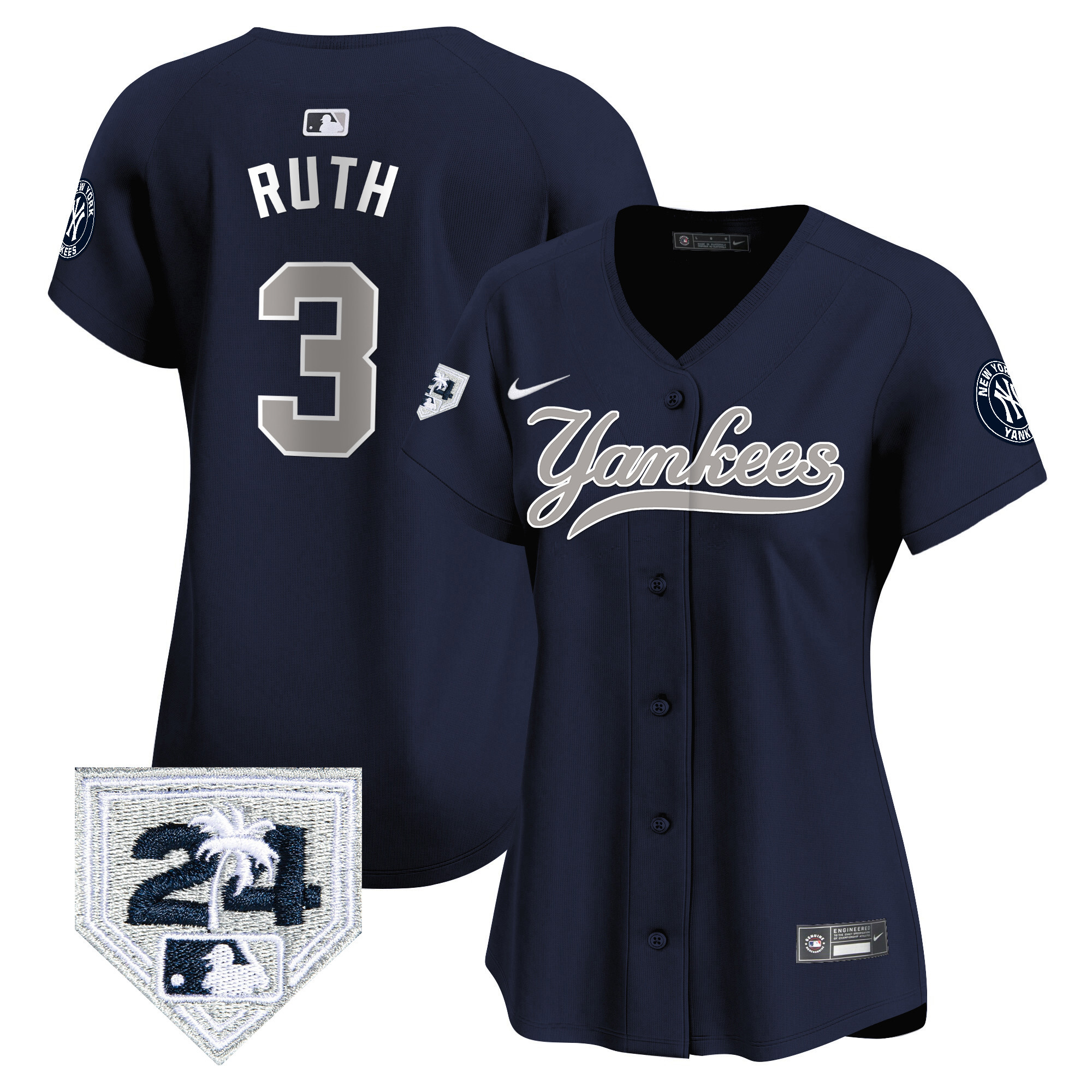 Women's New York Yankees 2024 Spring Training Patch Vapor Premier Limited Jersey V6 - All Stitched