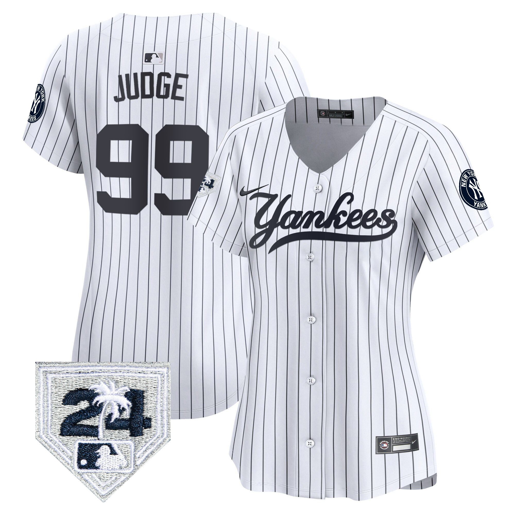 Women's New York Yankees 2024 Spring Training Patch Vapor Premier Limited Jersey V6 - All Stitched