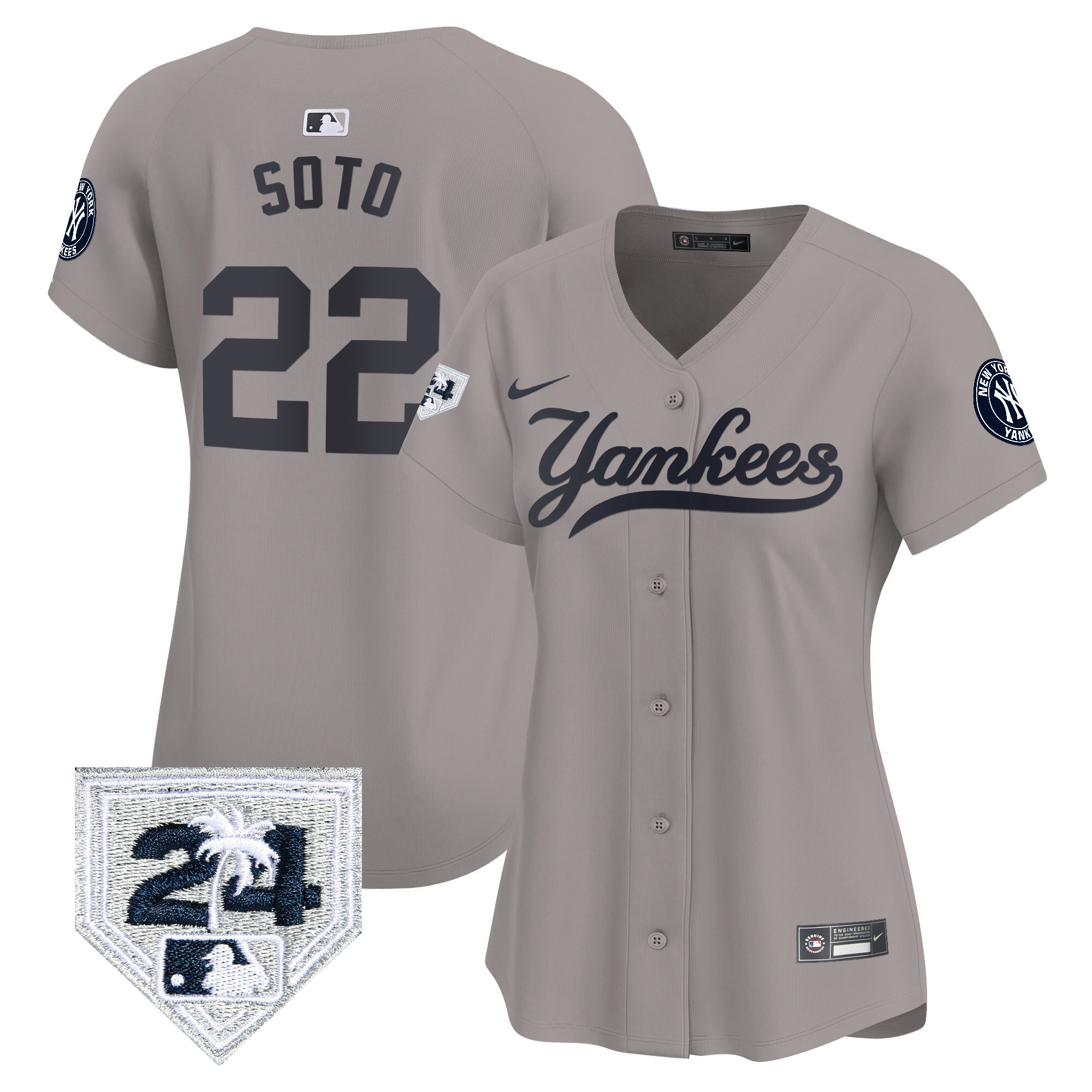 Women's New York Yankees 2024 Spring Training Patch Vapor Premier Limited Jersey V6 - All Stitched