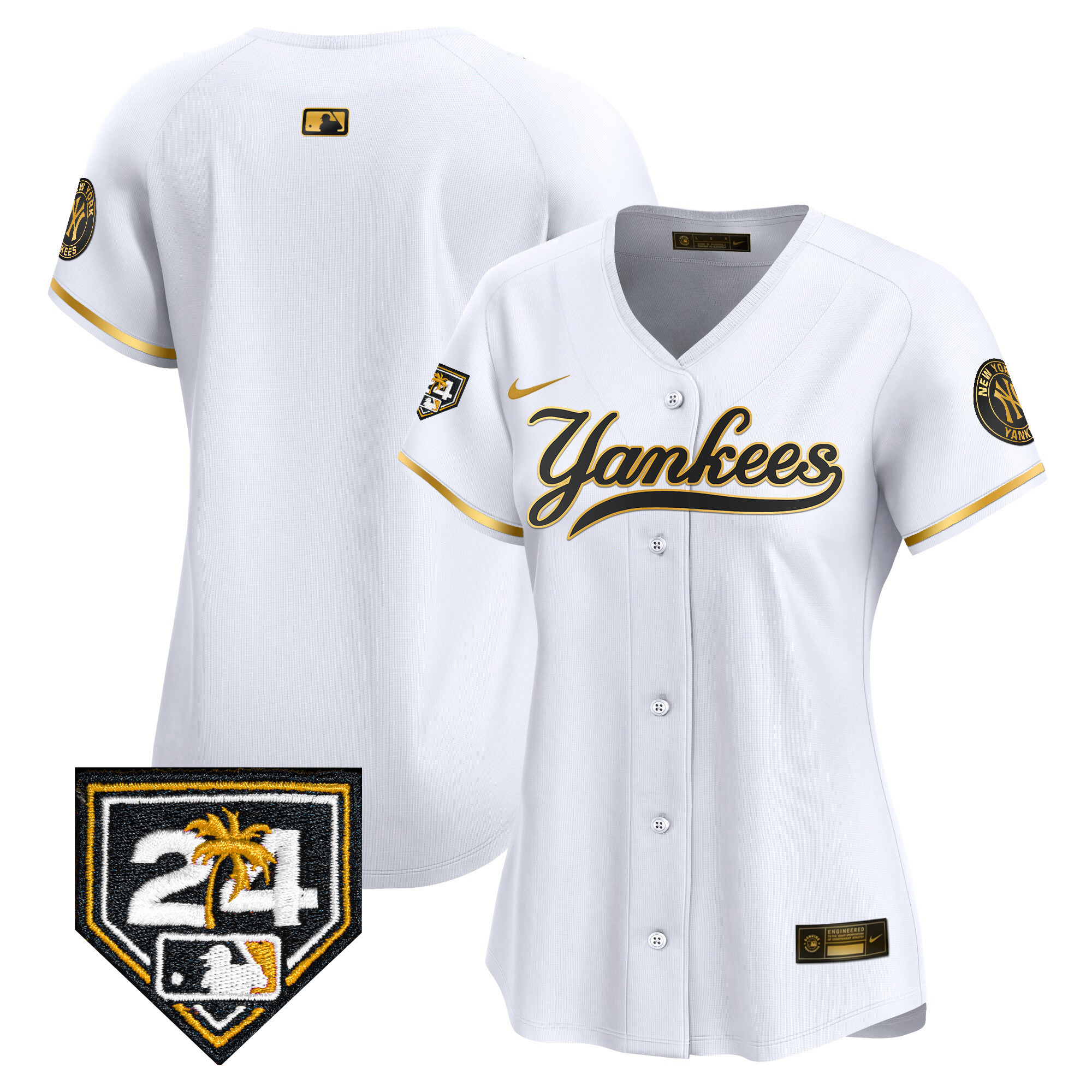 Women's New York Yankees 2024 Spring Training Patch Vapor Premier Limited Jersey V6 - All Stitched