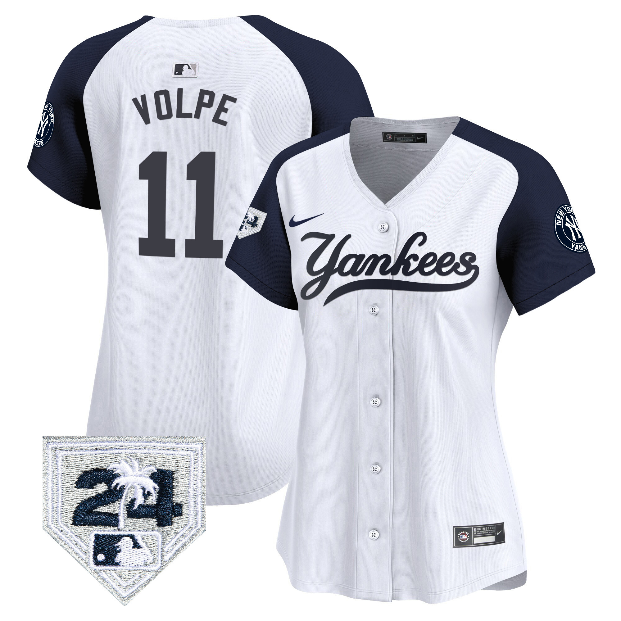 Women's New York Yankees 2024 Spring Training Patch Vapor Premier Limited Jersey V6 - All Stitched