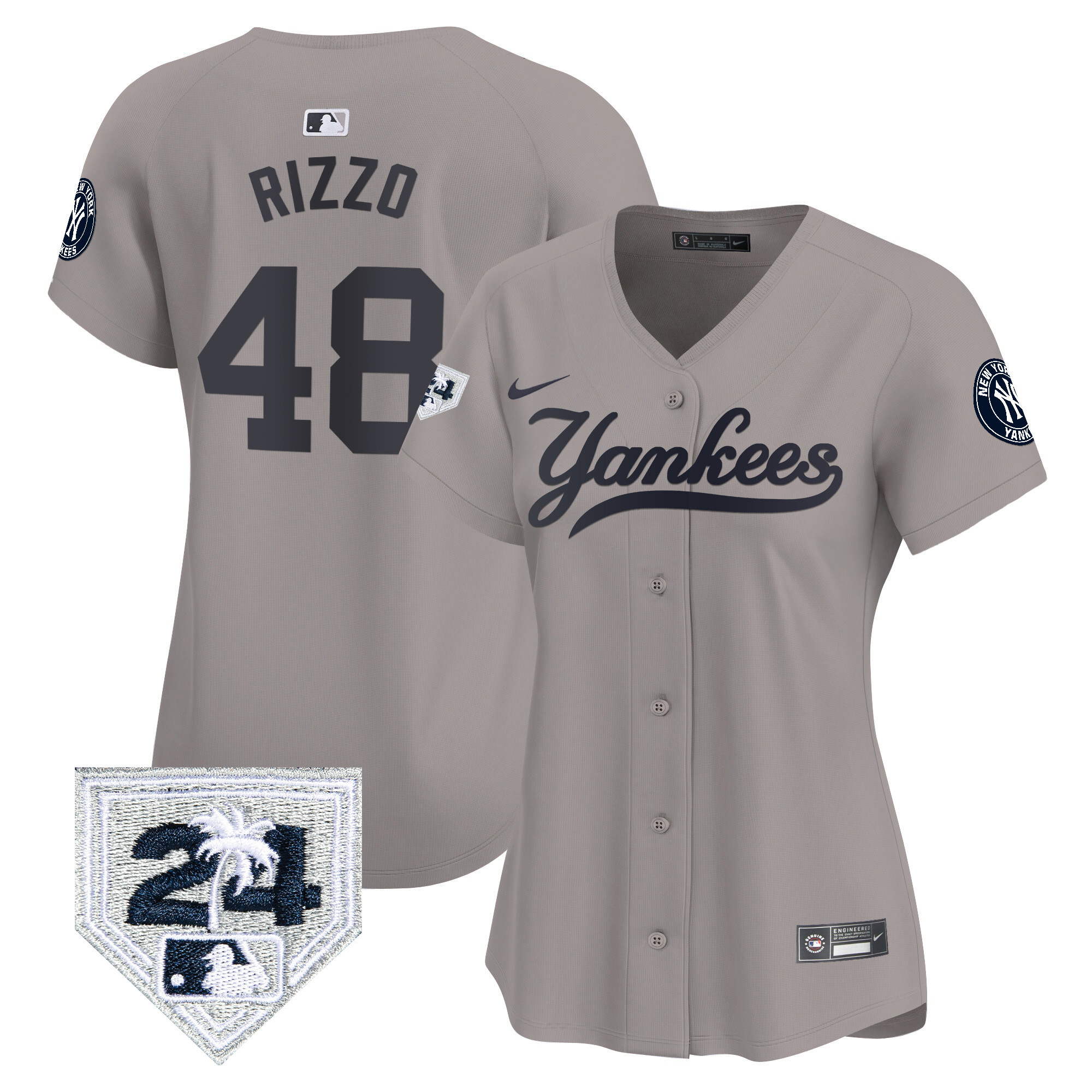 Women's New York Yankees 2024 Spring Training Patch Vapor Premier Limited Jersey V6 - All Stitched