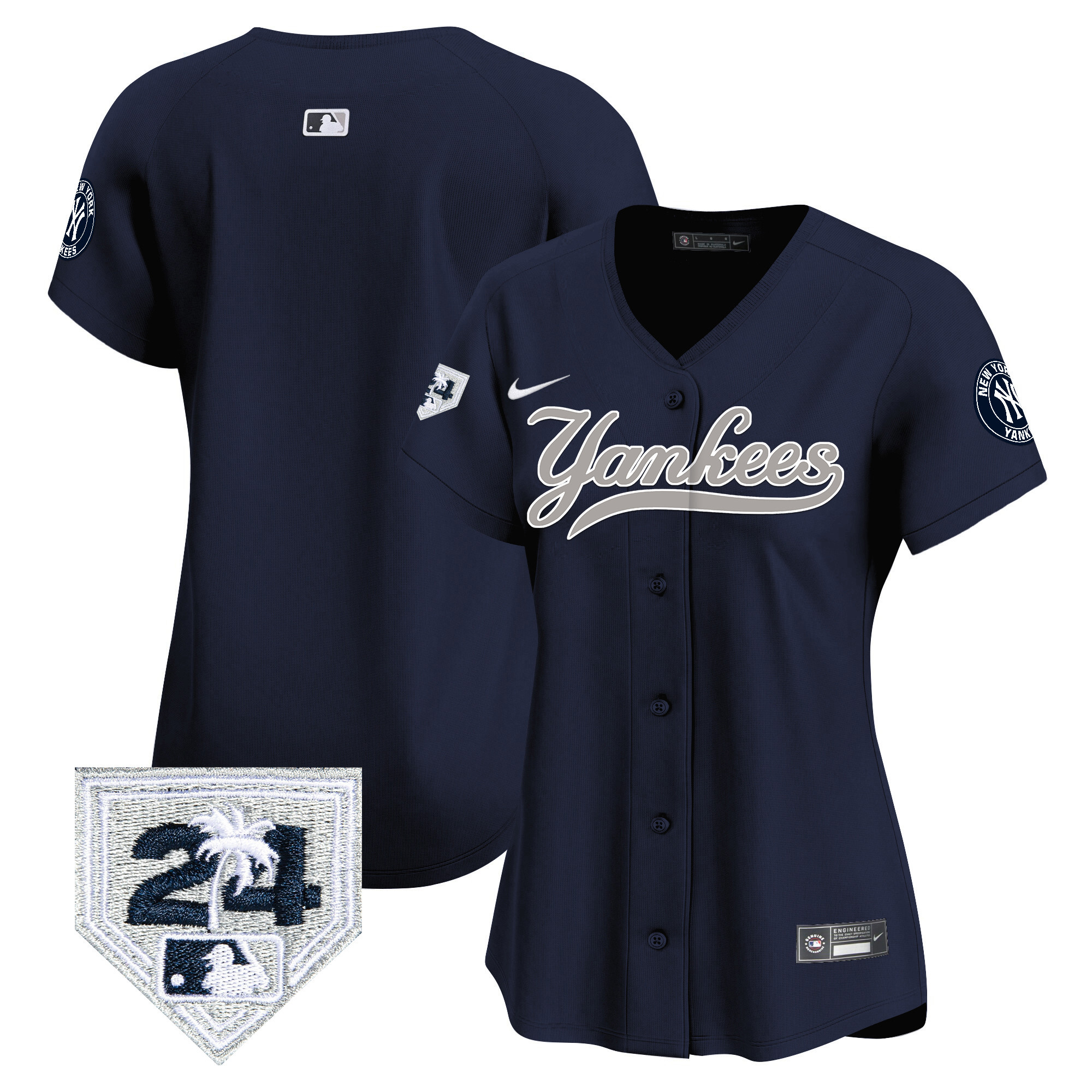 Women's New York Yankees 2024 Spring Training Patch Vapor Premier Limited Jersey V6 - All Stitched