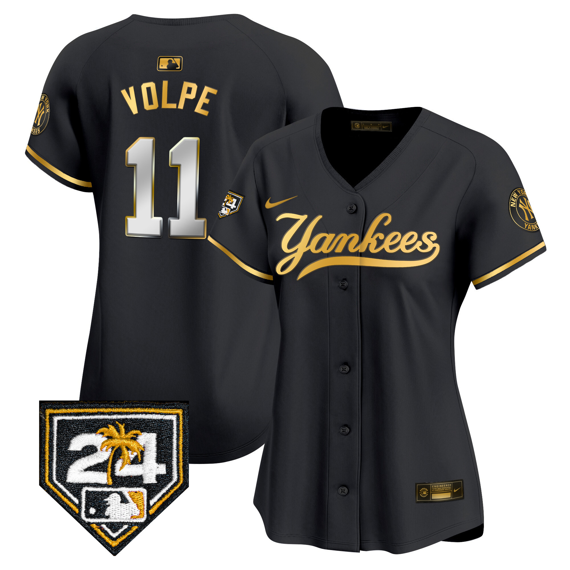 Women's New York Yankees 2024 Spring Training Patch Vapor Premier Limited Jersey V6 - All Stitched