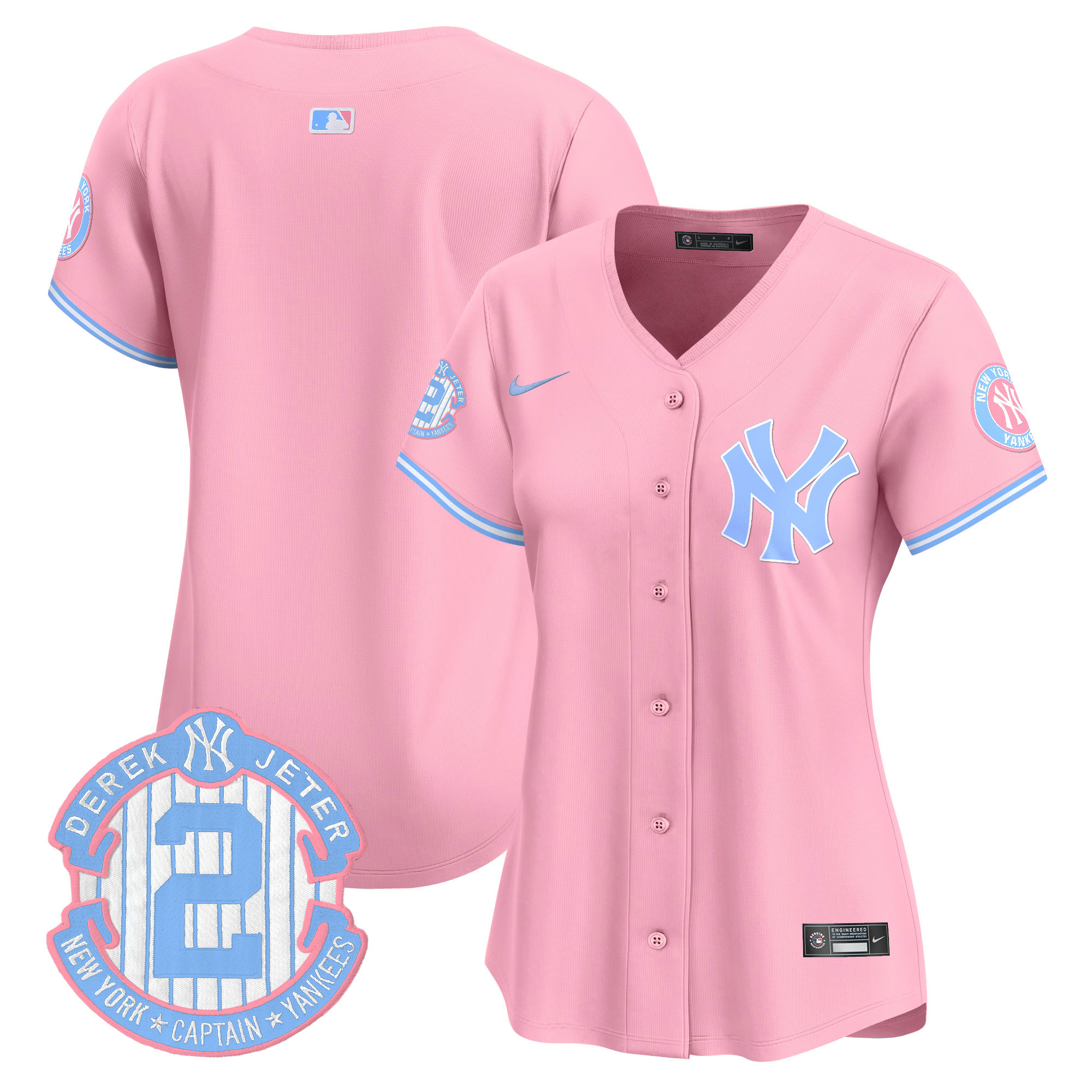 Women's New York Yankees Bubblegum Pink Vapor Premier Limited Jersey - All Stitched