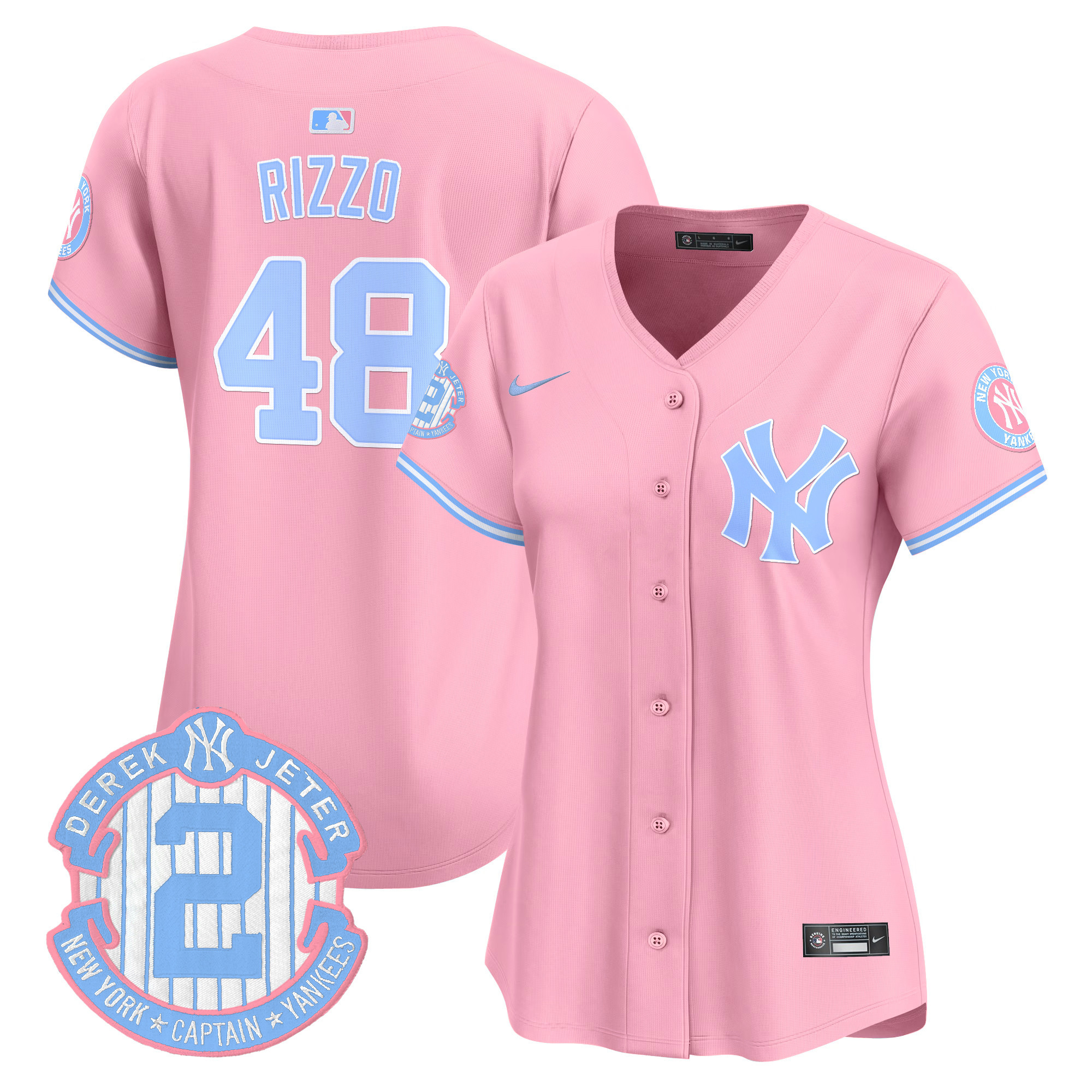 Women's New York Yankees Bubblegum Pink Vapor Premier Limited Jersey - All Stitched