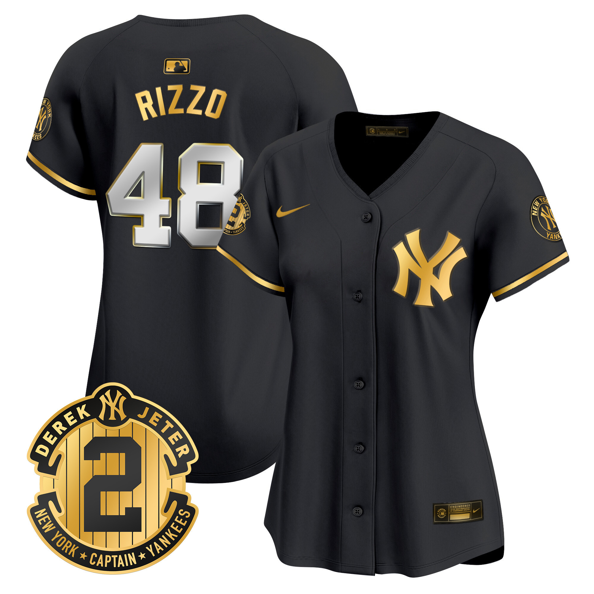 Women's New York Yankees Derek Jeter Patch Vapor Premier Limited Jersey - All Stitched