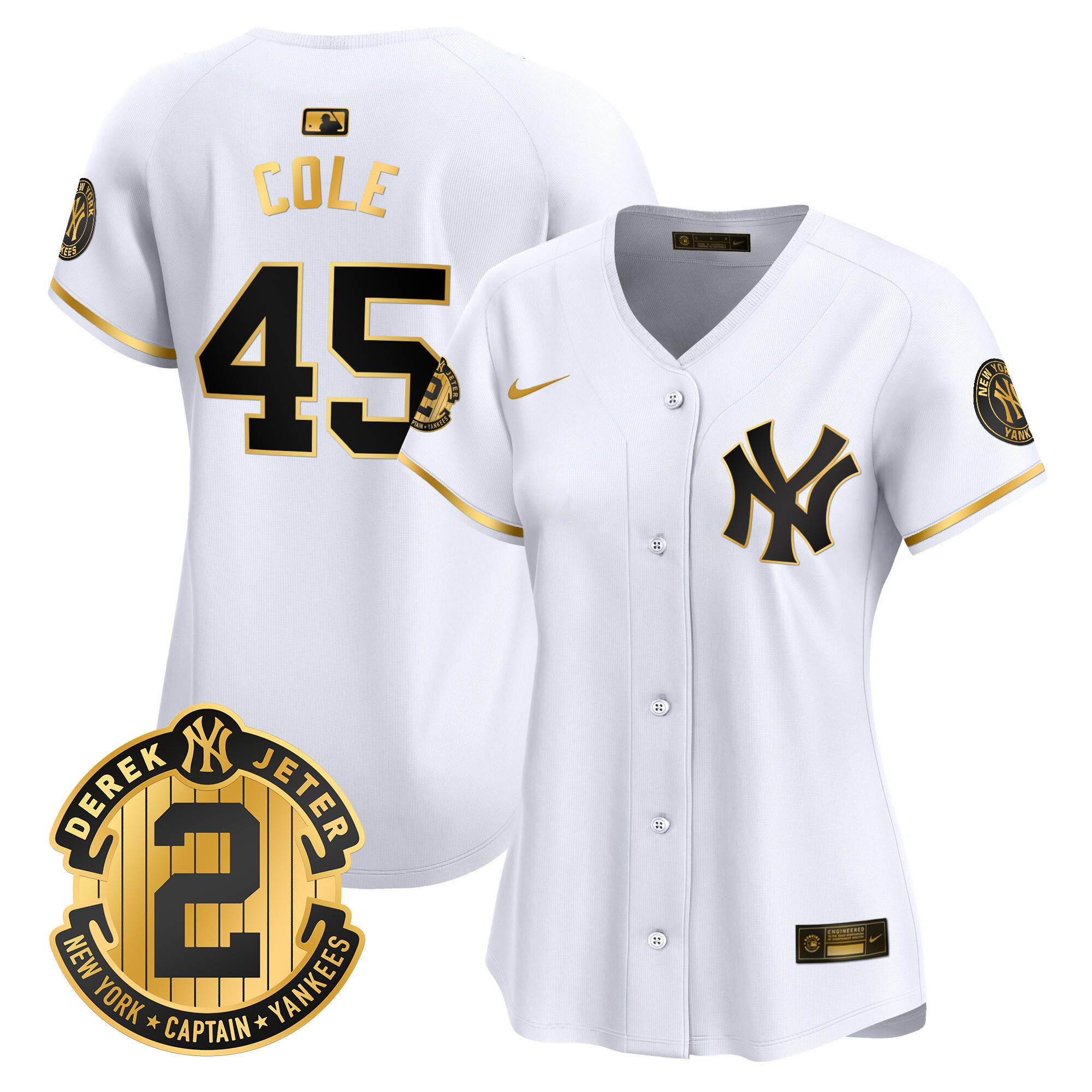 Women's New York Yankees Derek Jeter Patch Vapor Premier Limited Jersey - All Stitched