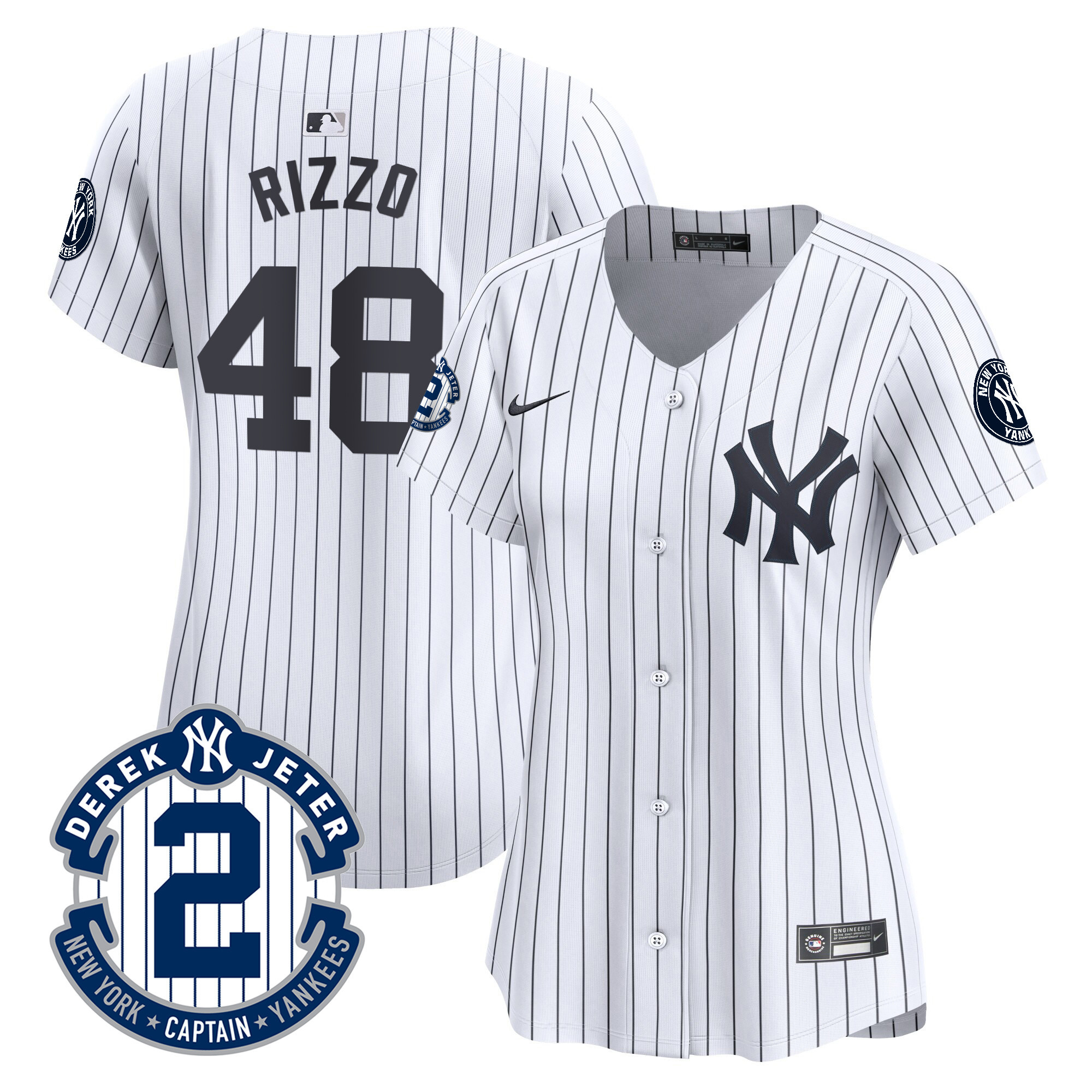 Women's New York Yankees Derek Jeter Patch Vapor Premier Limited Jersey - All Stitched