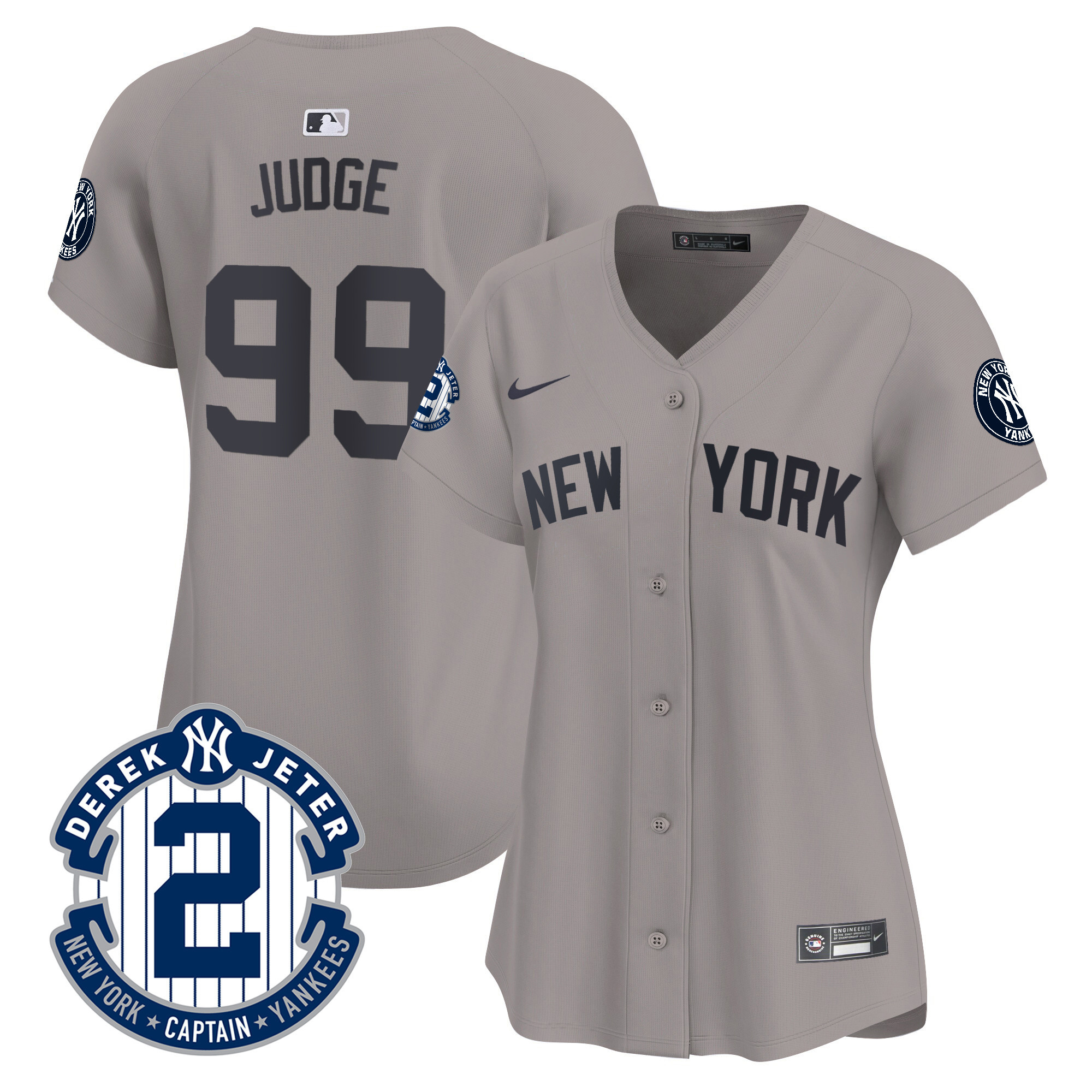 Women's New York Yankees Derek Jeter Patch Vapor Premier Limited Jersey - All Stitched