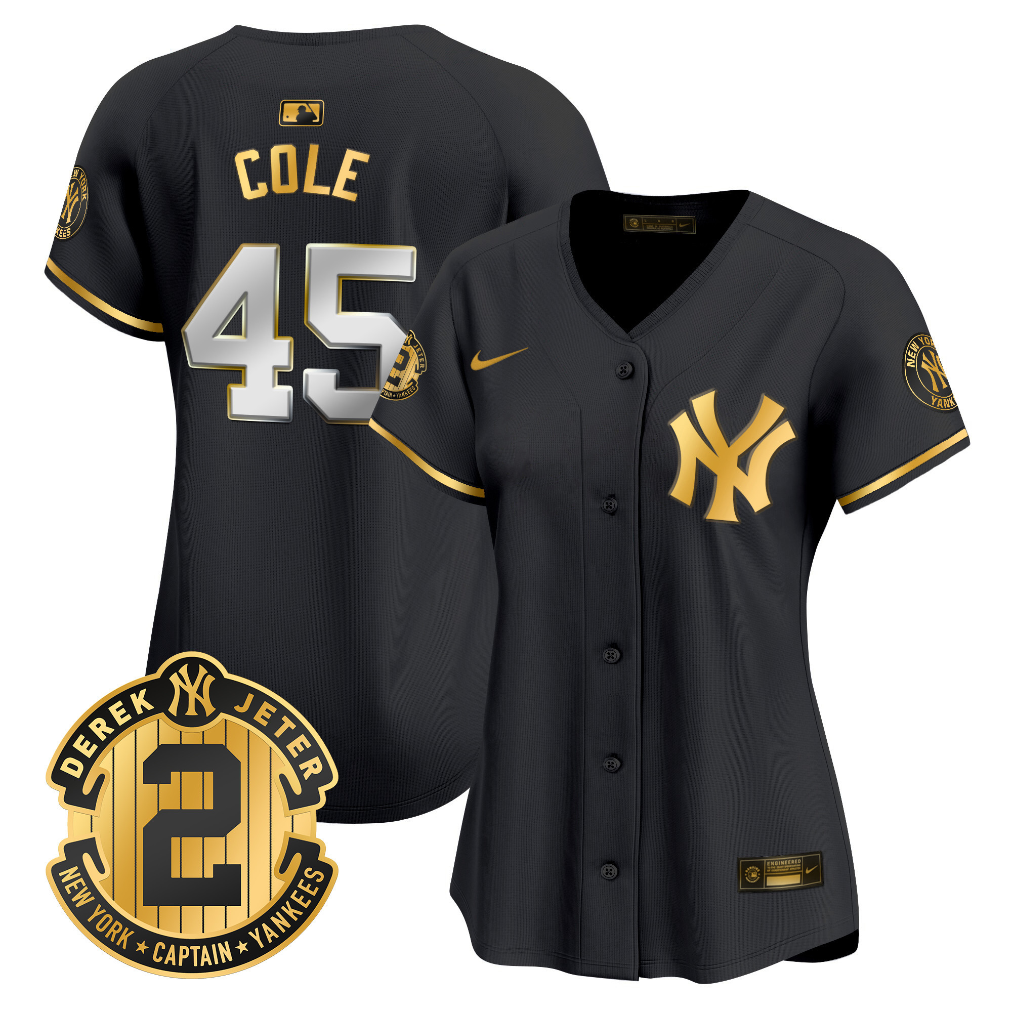 Women's New York Yankees Derek Jeter Patch Vapor Premier Limited Jersey - All Stitched