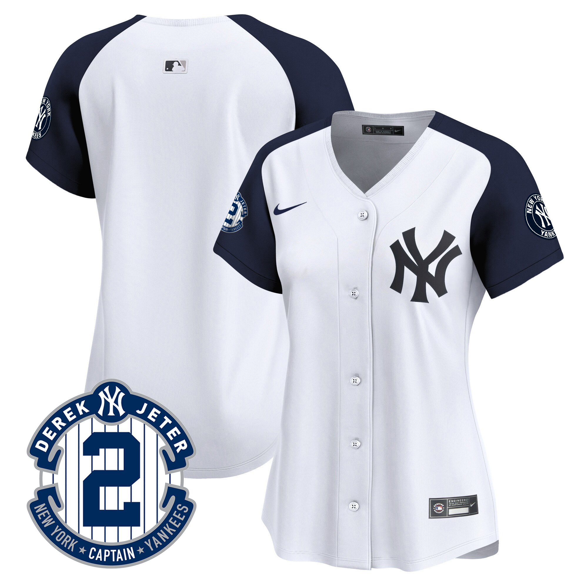 Women's New York Yankees Derek Jeter Patch Vapor Premier Limited Jersey - All Stitched