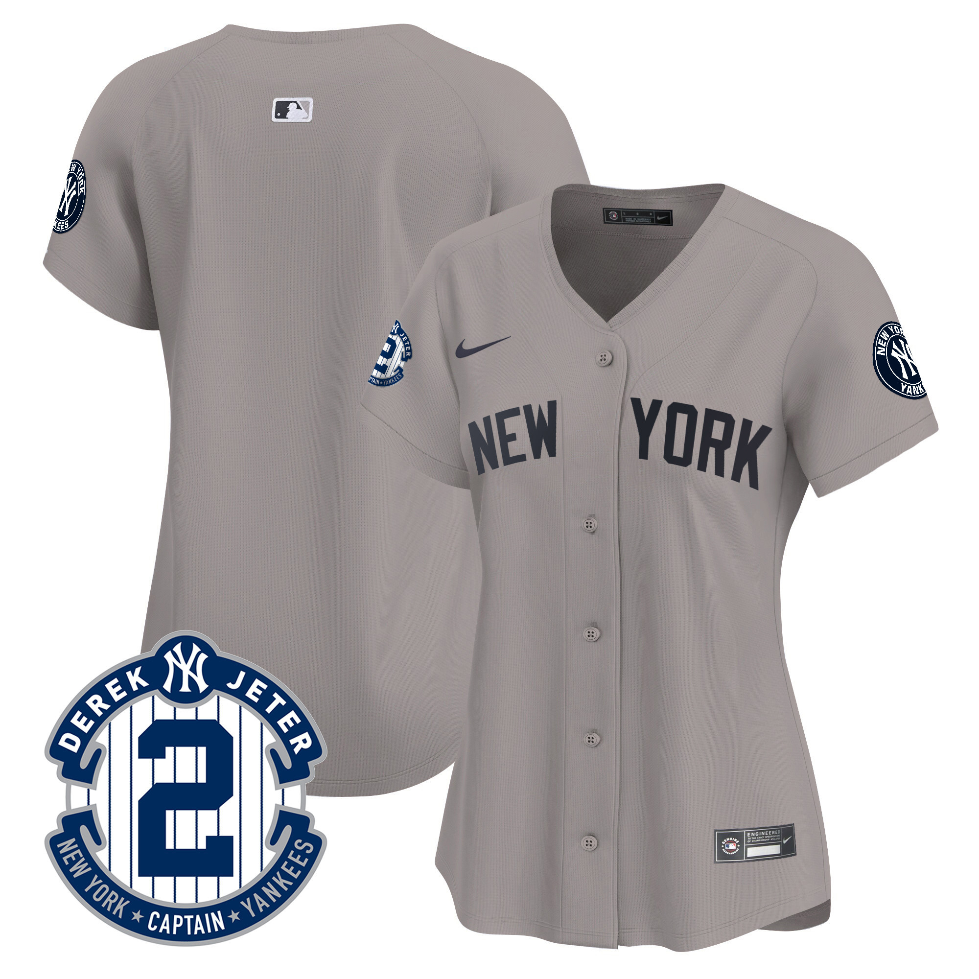 Women's New York Yankees Derek Jeter Patch Vapor Premier Limited Jersey - All Stitched