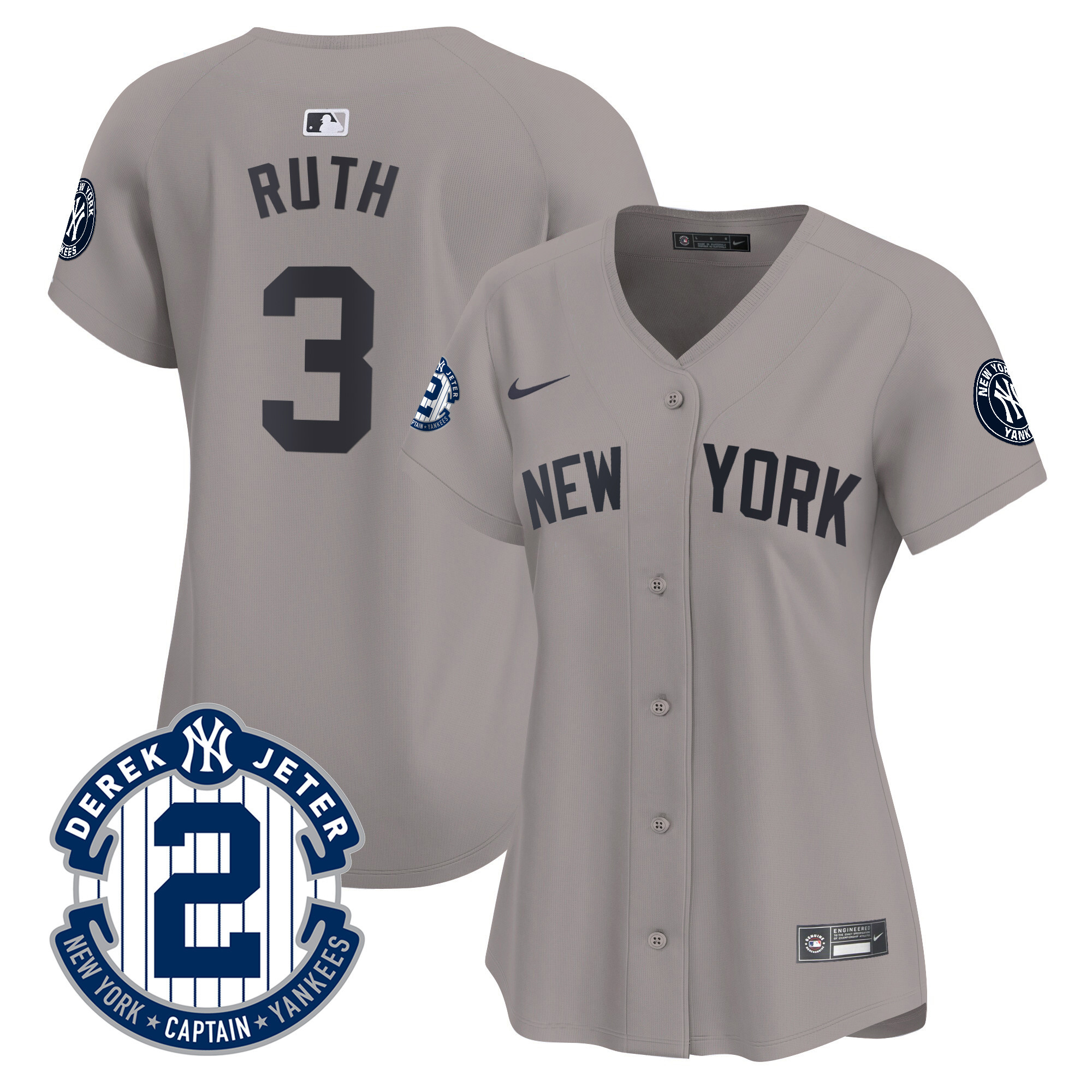 Women's New York Yankees Derek Jeter Patch Vapor Premier Limited Jersey - All Stitched