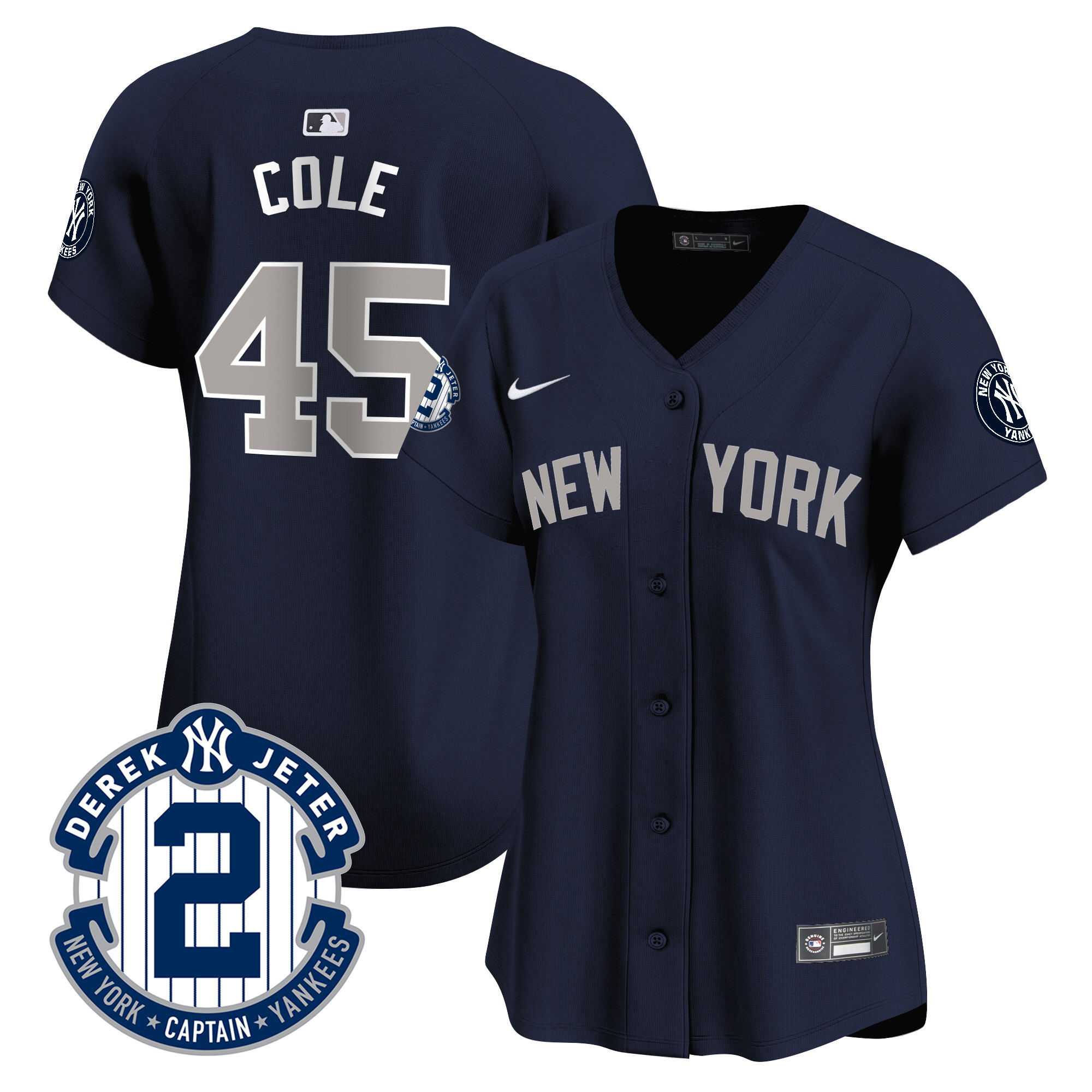 Women's New York Yankees Derek Jeter Patch Vapor Premier Limited Jersey - All Stitched