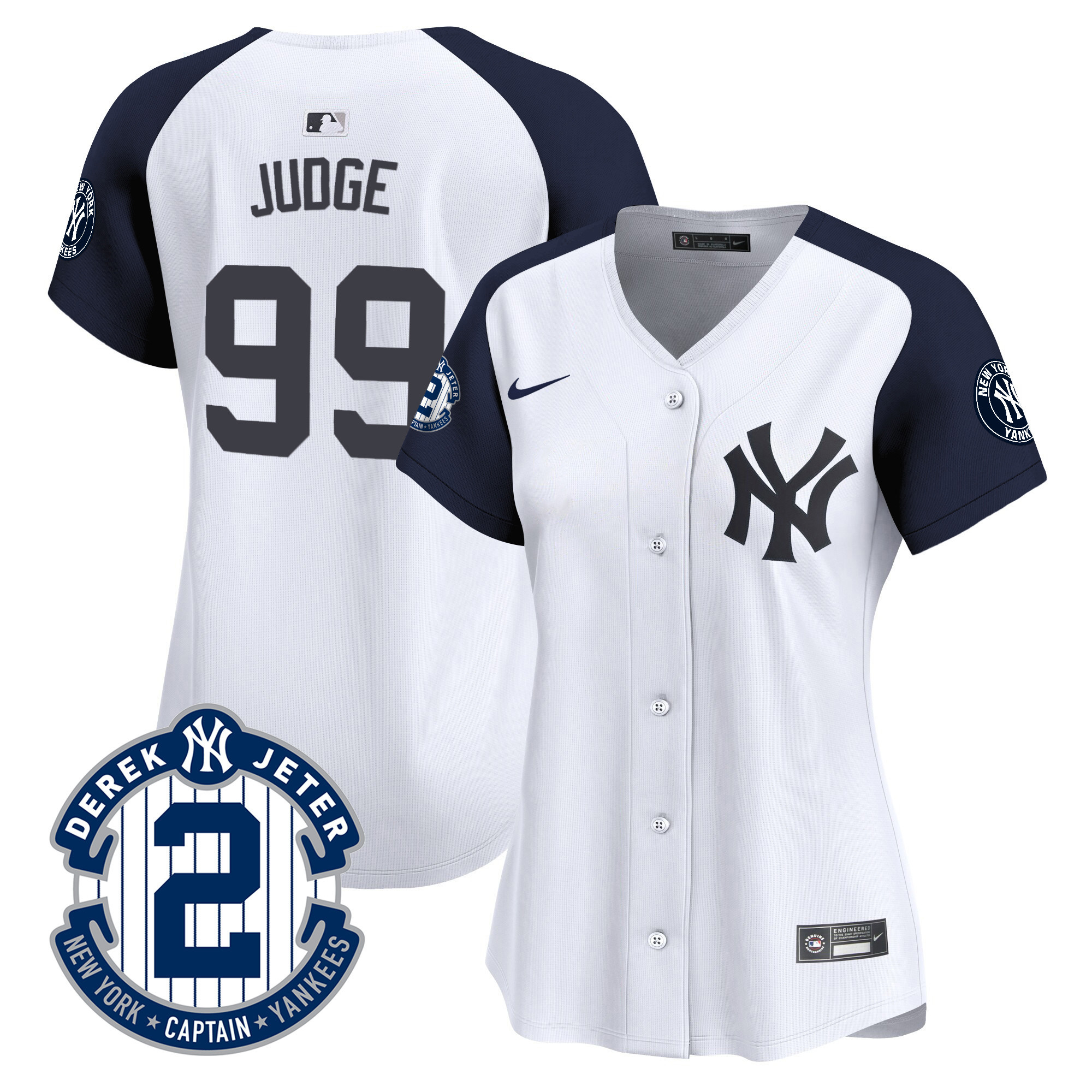 Women's New York Yankees Derek Jeter Patch Vapor Premier Limited Jersey - All Stitched