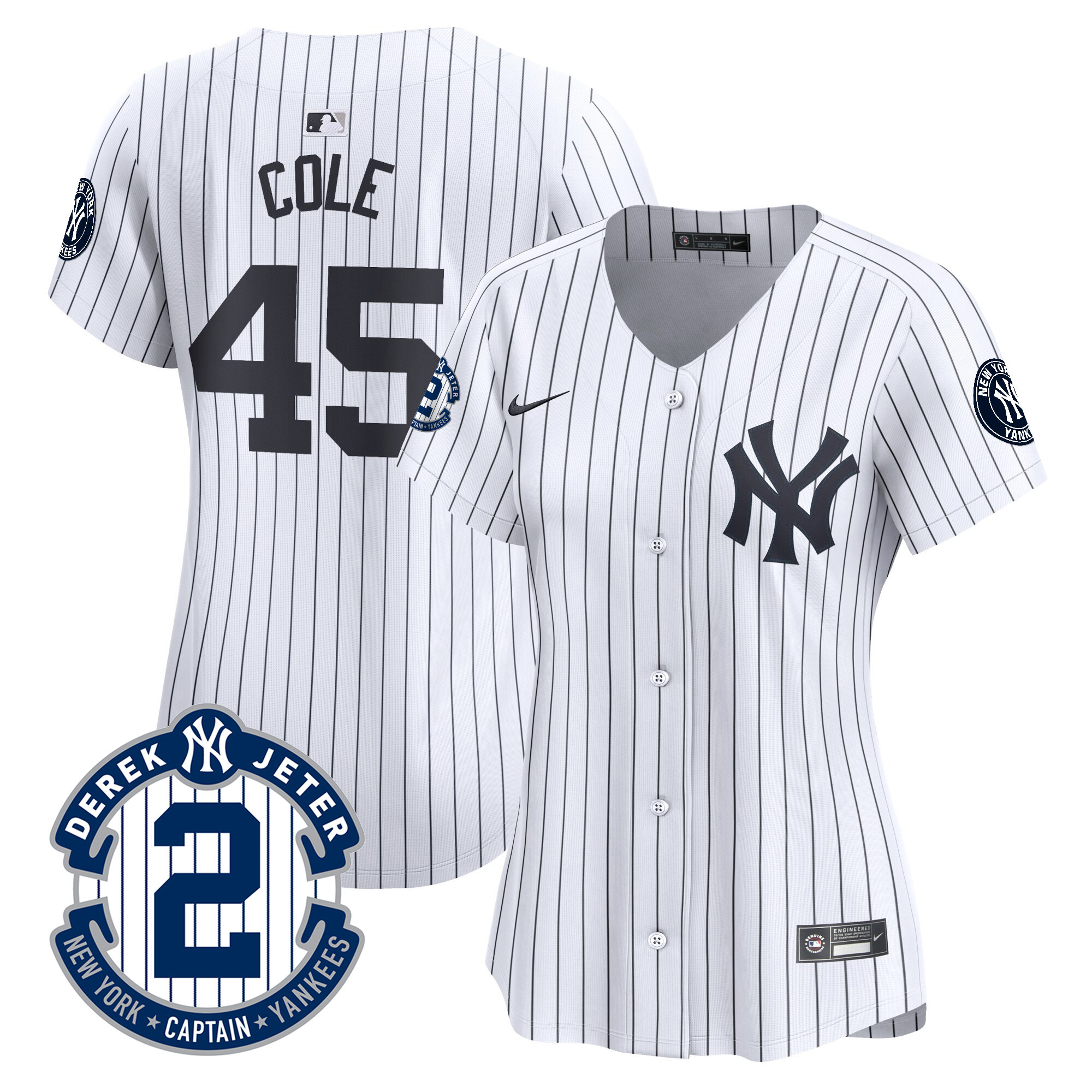 Women's New York Yankees Derek Jeter Patch Vapor Premier Limited Jersey - All Stitched
