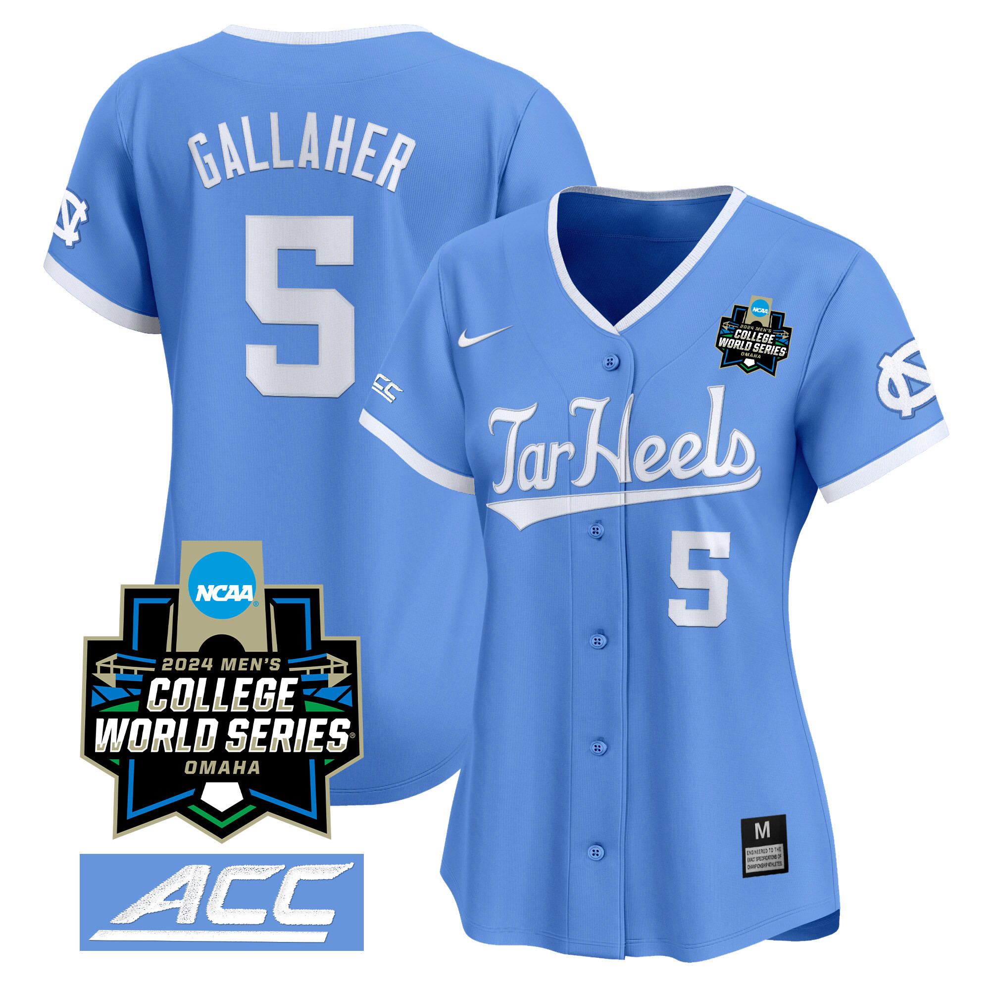 Women's North Carolina Tar Heels 2024 College World Series Vapor Premier Limited Jersey - All Stitched