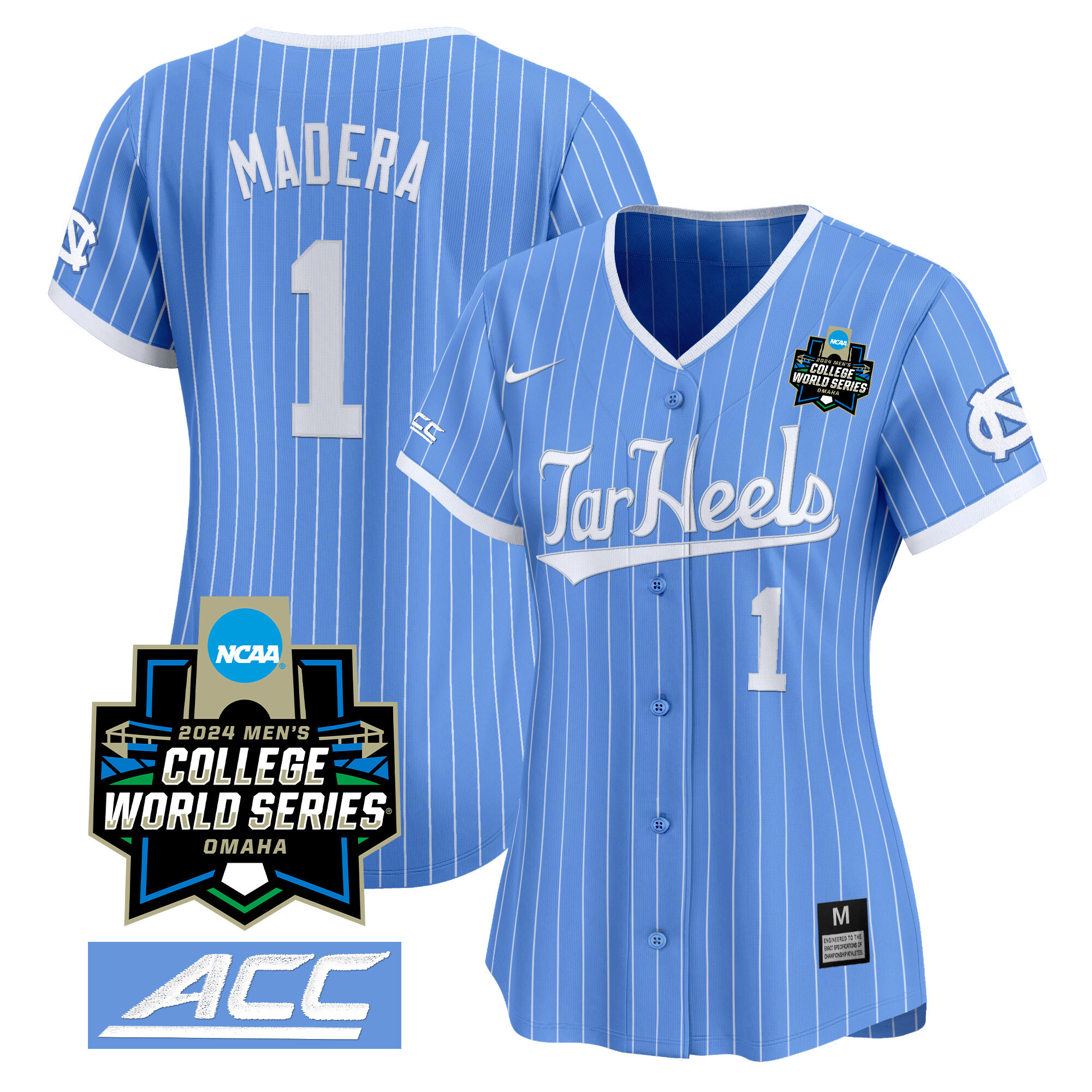 Women's North Carolina Tar Heels 2024 College World Series Vapor Premier Limited Jersey - All Stitched