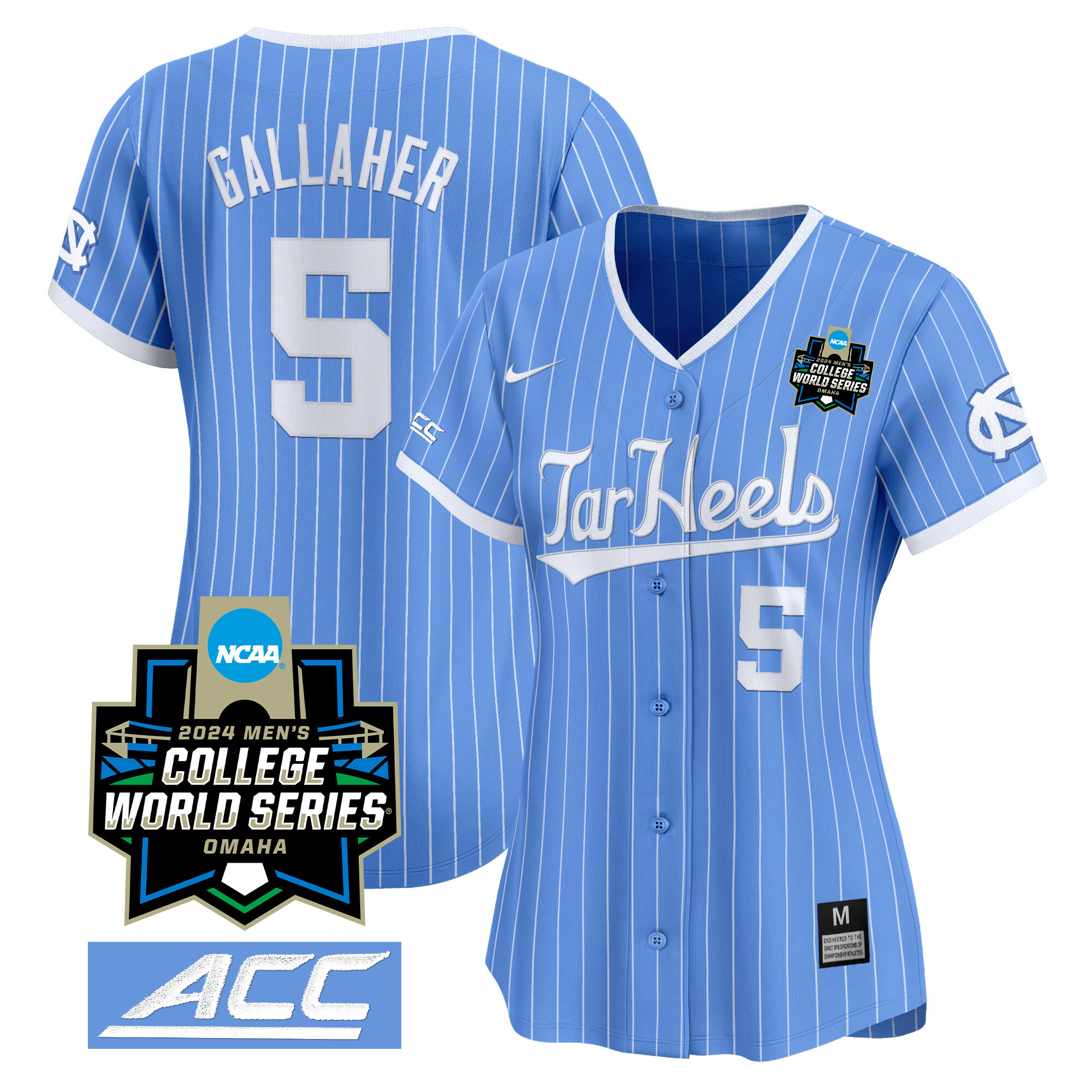 Women's North Carolina Tar Heels 2024 College World Series Vapor Premier Limited Jersey - All Stitched